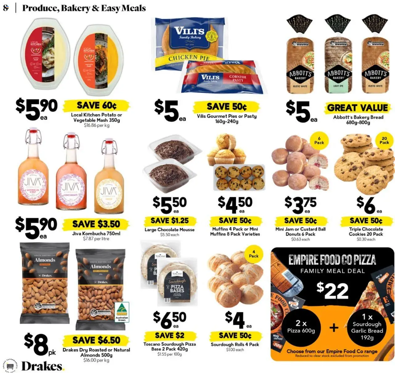 Drakes catalogue - valid from 10.09.2025 | Page: 8 | Products: Bread, Muffins, Garlic, Mousse