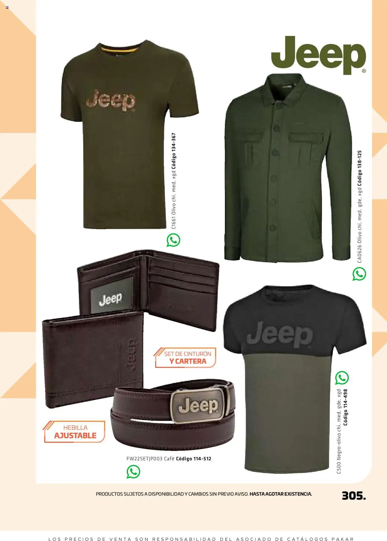 Nuevas ofertas de SC Pakar válidas en toda la República Mexicana desde el 29.08.2025. ¡Encuentra las mejores ofertas en SC Pakar - Catálogo Otoño Men Tomo 1! | Página: 305 | Productos: Cinturón, Café, Hebilla