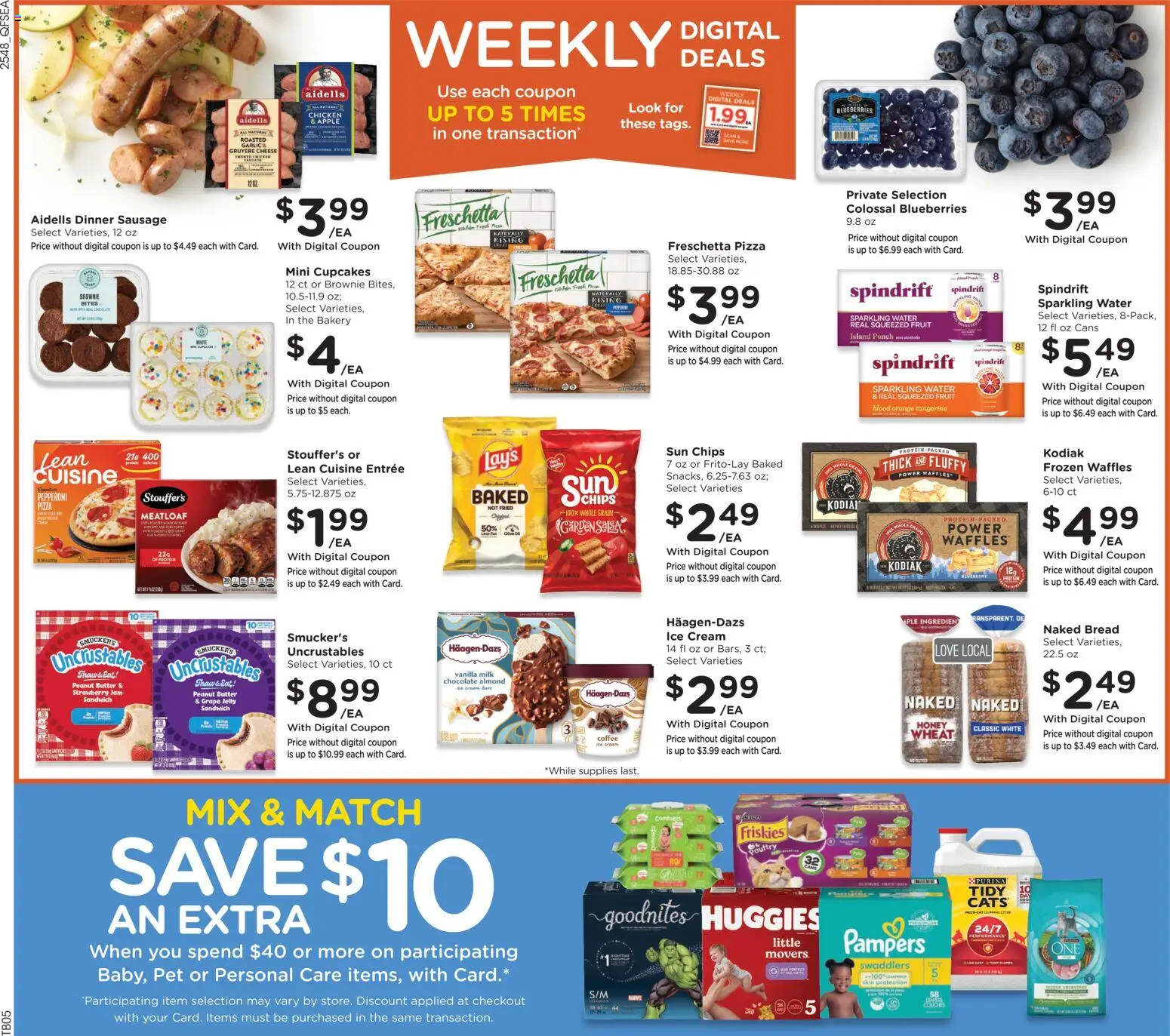 QFC Weekly Ad - WA - valid from 02.01.2026 | Page: 2 | Products: Bread, Chips, Ice cream, Blueberries