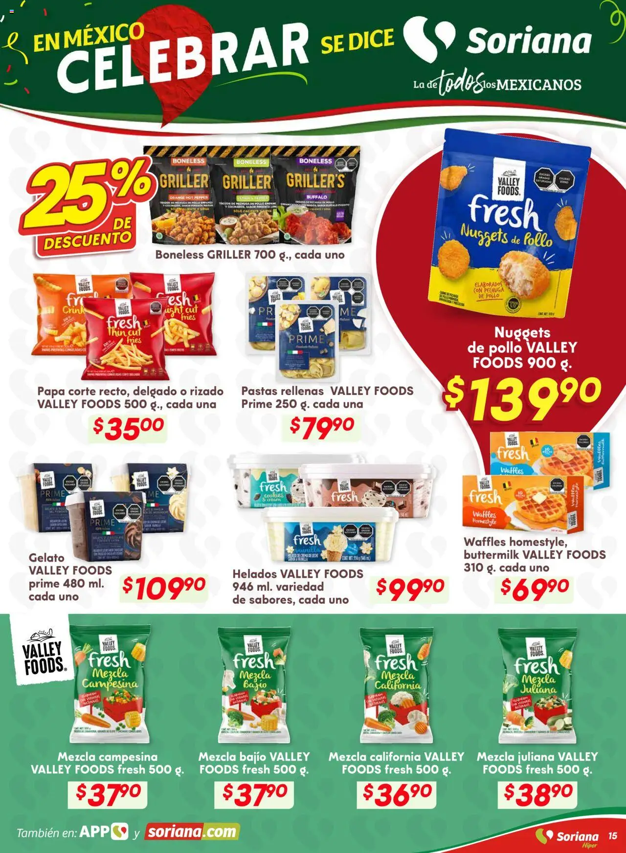 Nuevas ofertas de Soriana válidas en toda la República Mexicana desde el 18.09.2025. ¡Encuentra las mejores ofertas en Soriana - Preciazazaso Híper: Edo Mex, Gro, Hgo, Mor, Pue, Qto, Tlax, Ver! | Página: 22 | Productos: Pollo, Papa