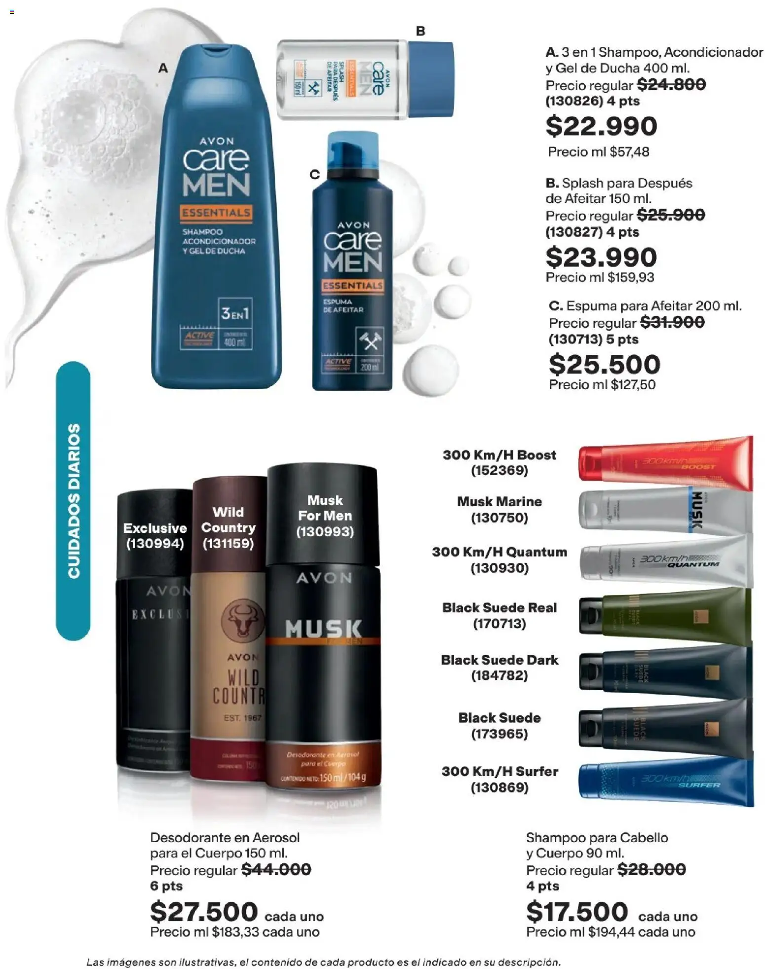 Avon revista - valida desde el 25.03.2026 | Página: 160 | Productos: Espuma, Shampoo, Acondicionador, Desodorante