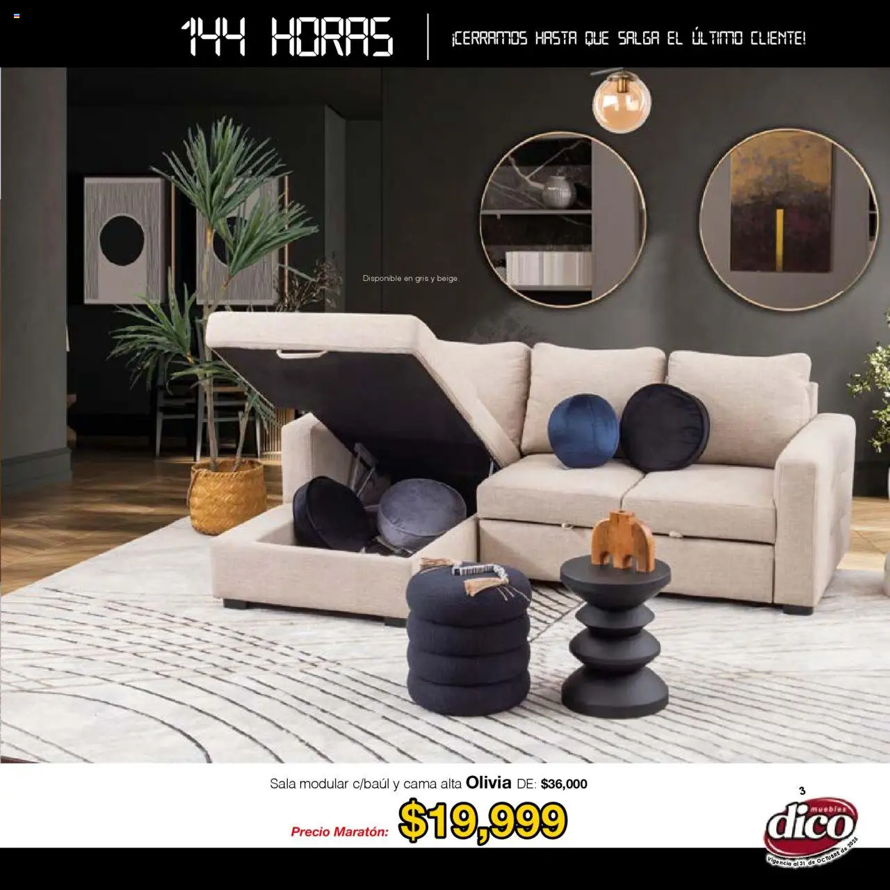 Nuevas ofertas de Muebles Dico válidas en toda la República Mexicana desde el 01.01.2025. ¡Encuentra las mejores ofertas en Muebles Dico - Catálogo Venta Maratónica Pacifico! | Página: 3 | Productos: Cama, Modular