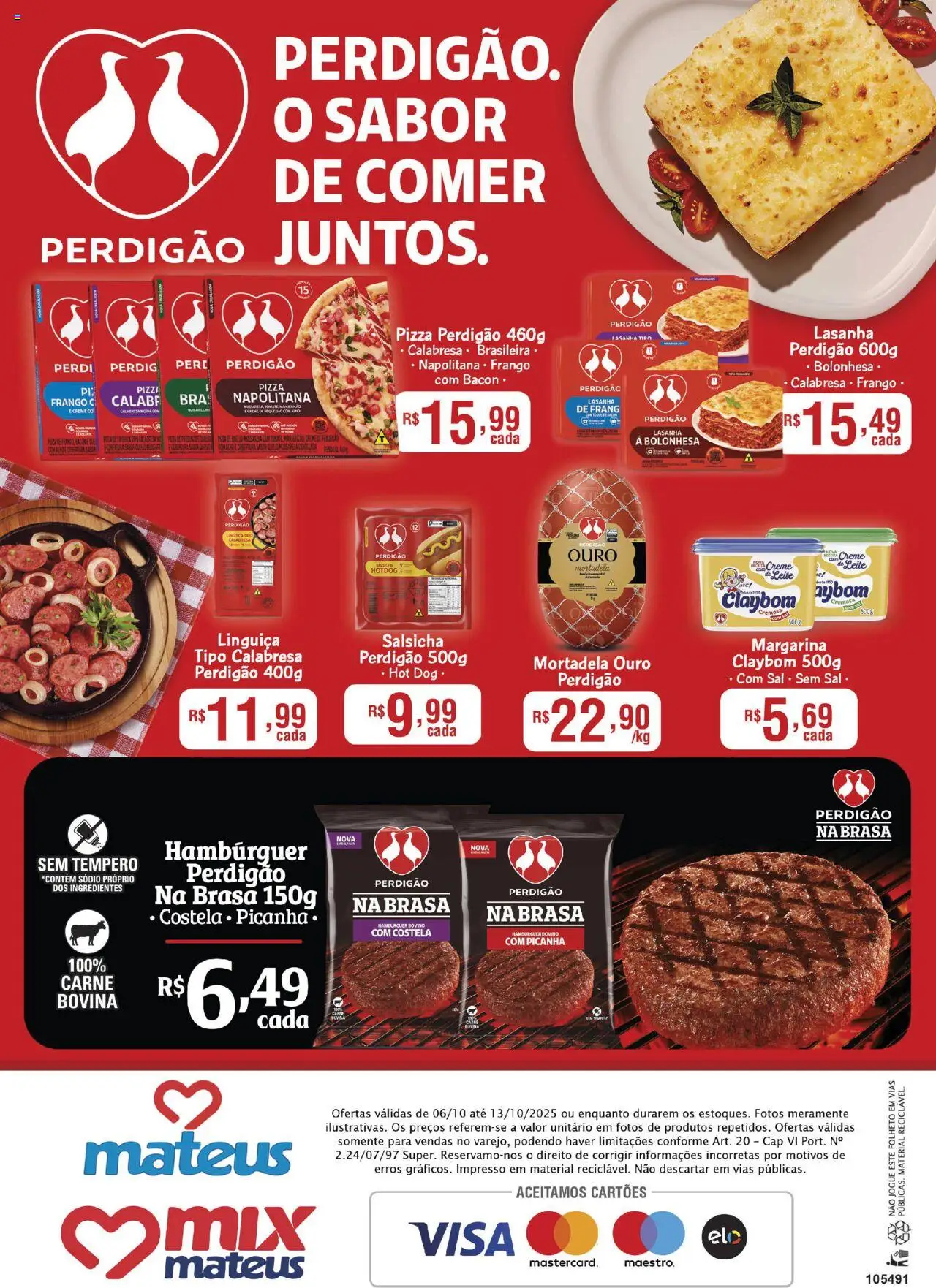 Mateus Folheto - válido de 06.10.2025 | Página: 2 | Produtos: Alho, Linguiça, Pizza, Frango