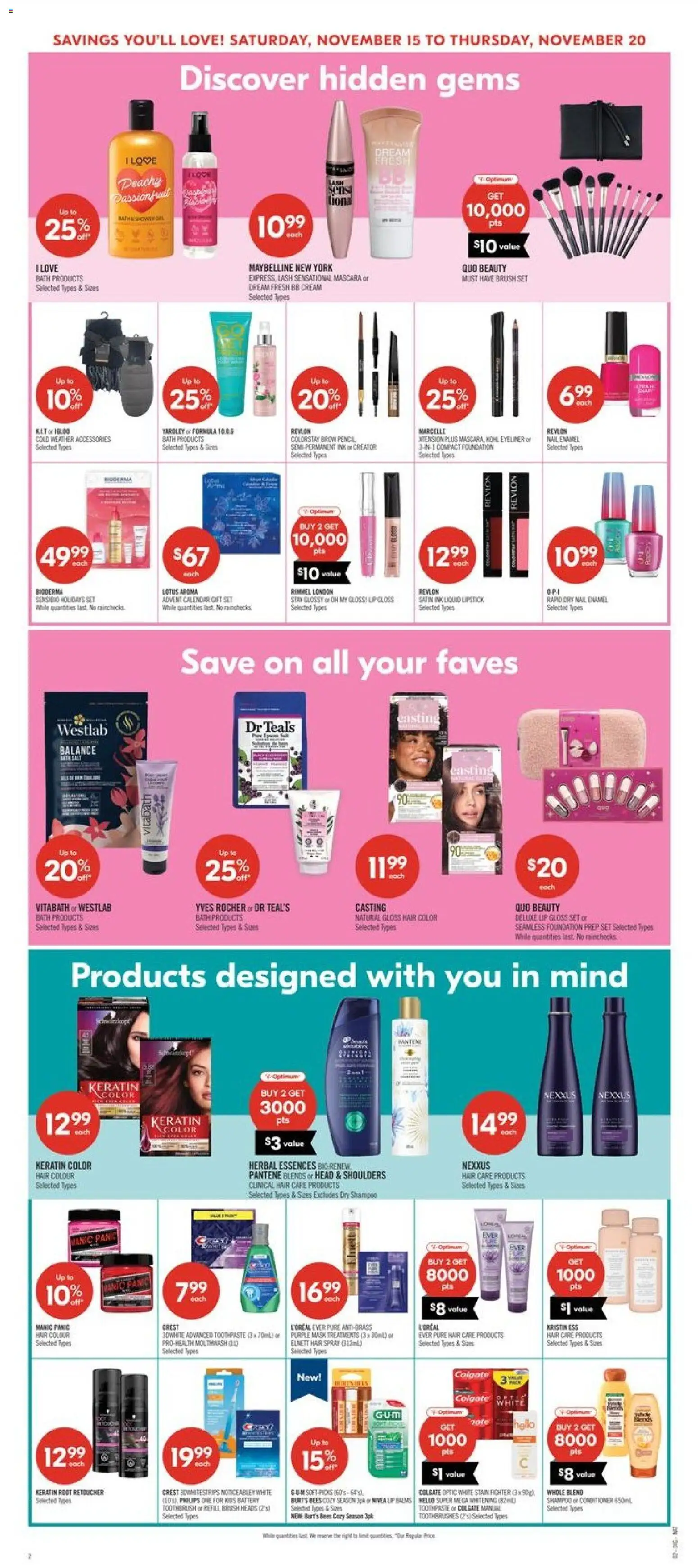 Shoppers flyer valid from 15.11.2025 | Page: 19 | Products: Cream, Eyeliner, Mask, Bath