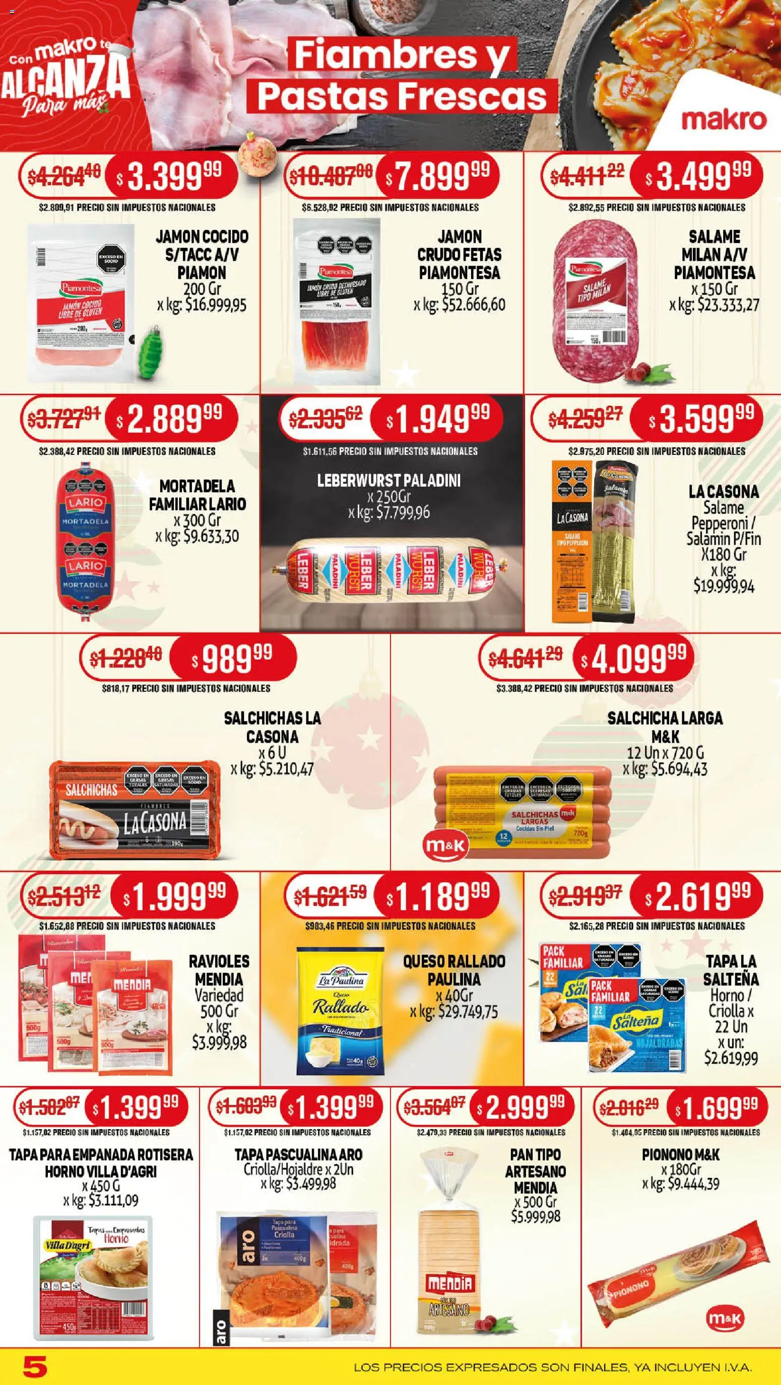 Makro ofertas │ válido desde el 11.12.2025 | Página: 5 | Productos: Jamón crudo, Jamón, Ravioles, Salame