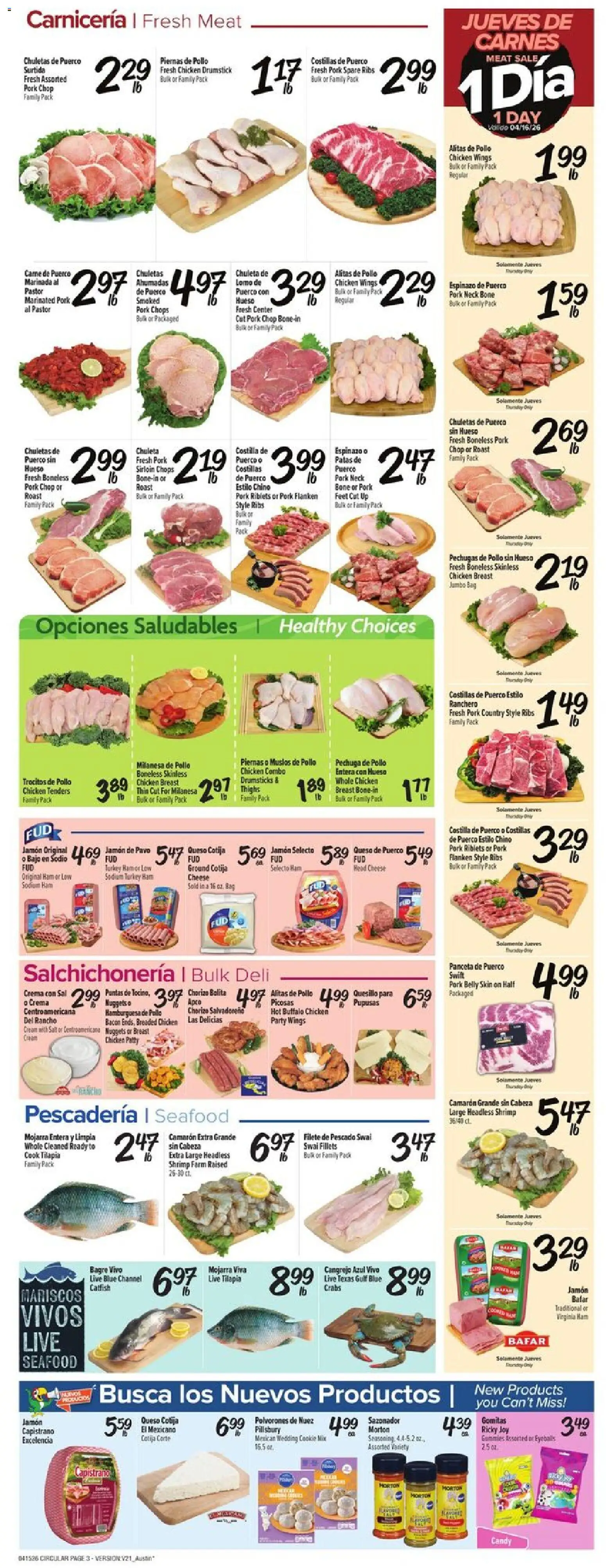 Fiesta Mart Weekly Ad - valid from 15.04.2026 | Page: 3 | Products: Cream, Salt, Seafood, Bag