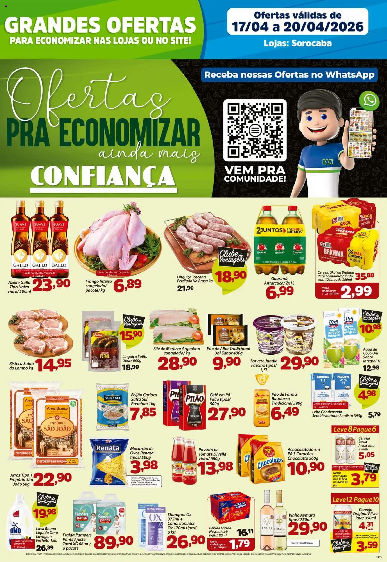 Confiança Folheto - válido de 17.04.2026 | Página: 1 | Produtos: Coco, Lombo, Café, Macarrão