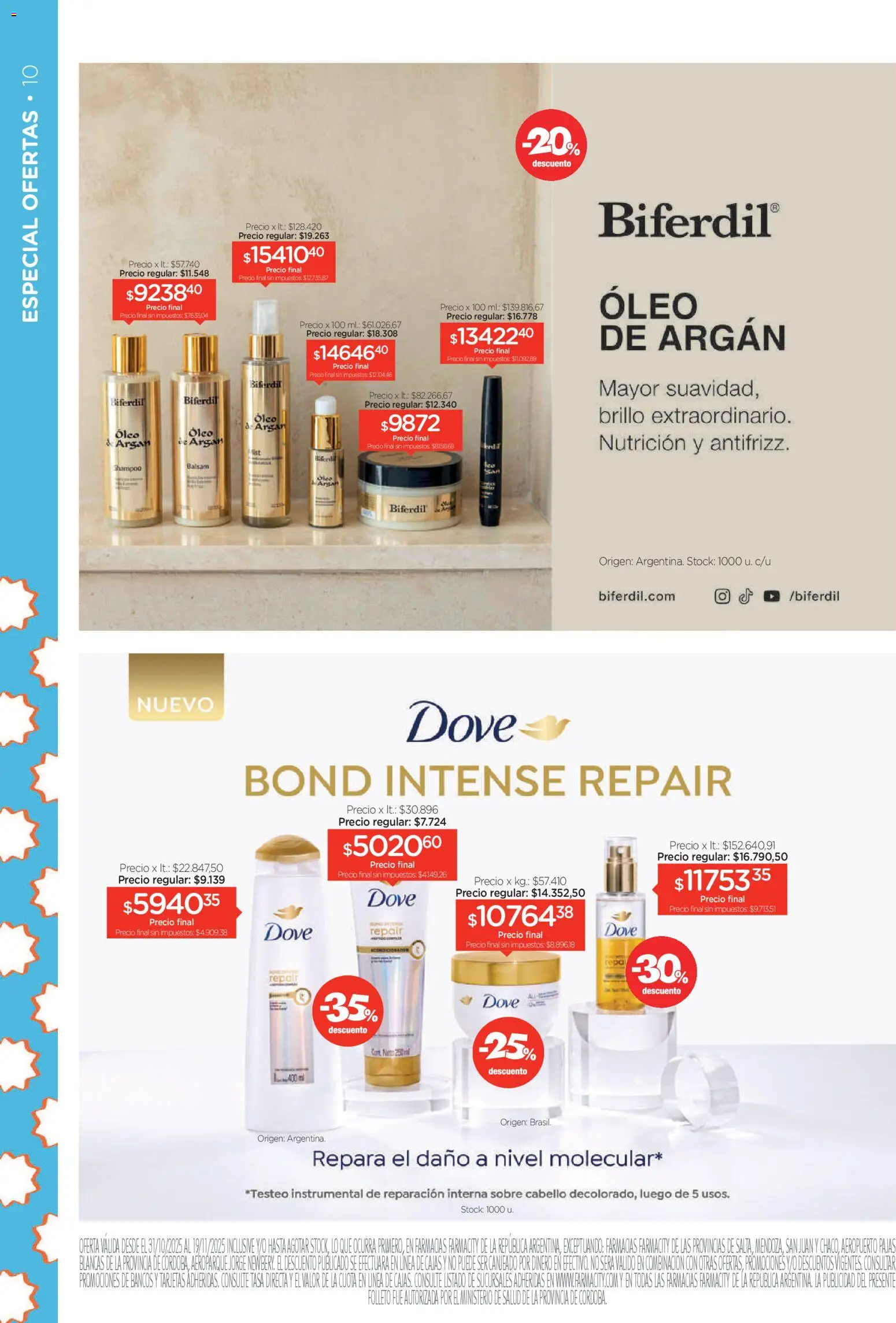 Farmacity catálogo │ válido desde el 30.10.2025 | Página: 10 | Productos: Sobre, Shampoo, Brillo