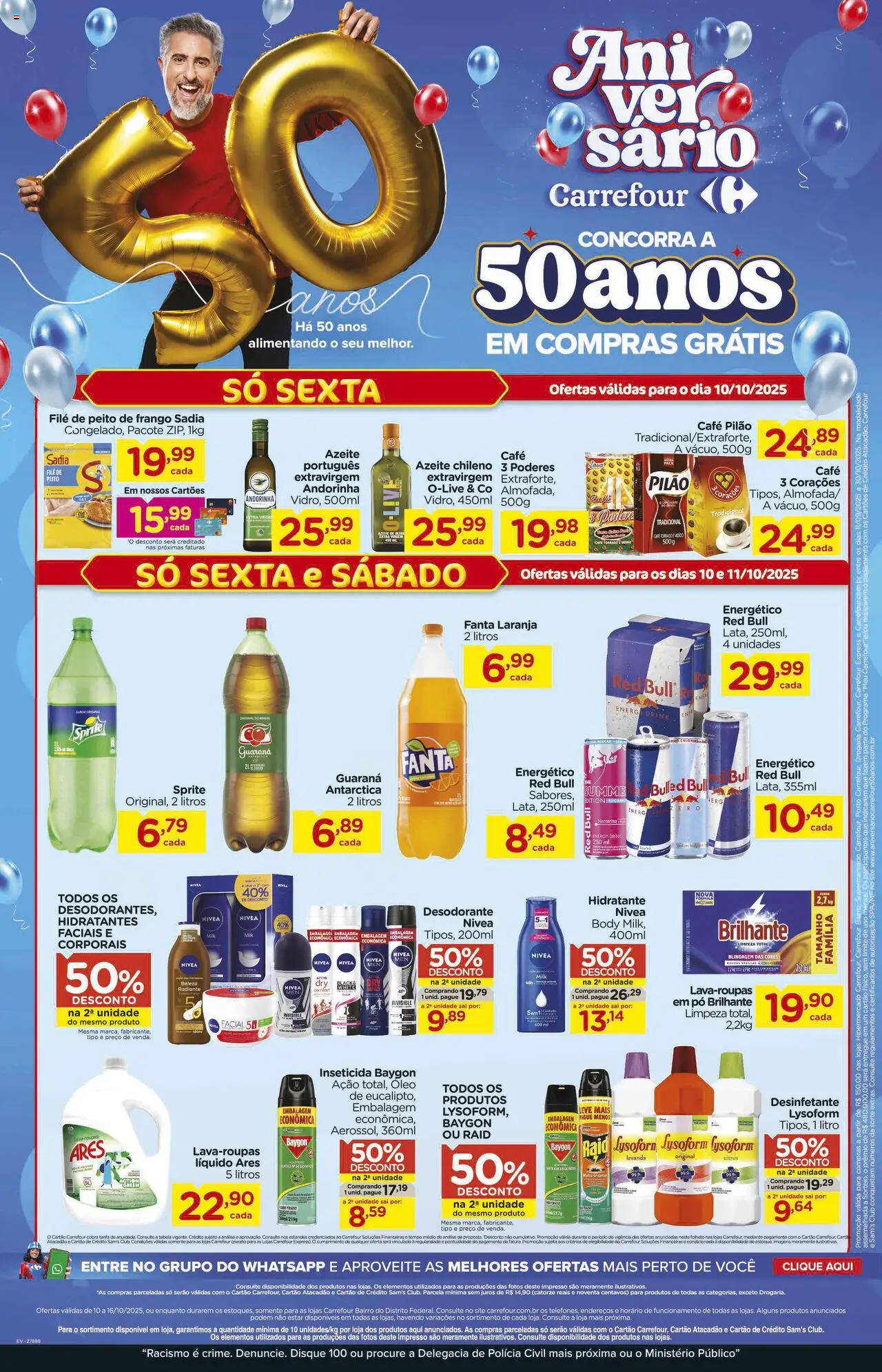 Carrefour Bairro Folheto - válido de 10.10.2025 | Página: 1 | Produtos: Desodorante, Óleo, Café, Café pilão