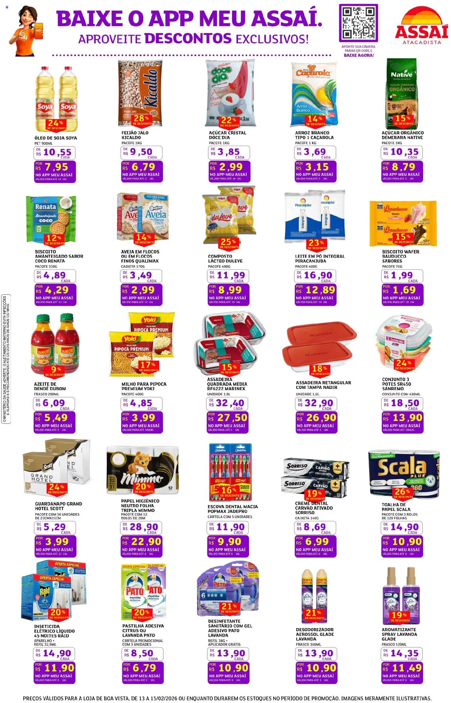 Assaí Atacadista Folheto - válido de 13.02.2026 | Página: 3 | Produtos: Pó, Leite, Desinfetante, Leite em pó