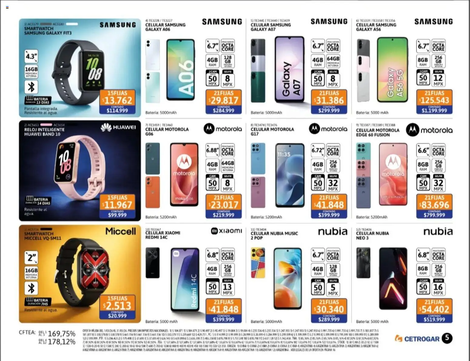 Cetrogar catálogo │ válido desde el 01.03.2026 | Página: 5 | Productos: Reloj, Batería, Agua