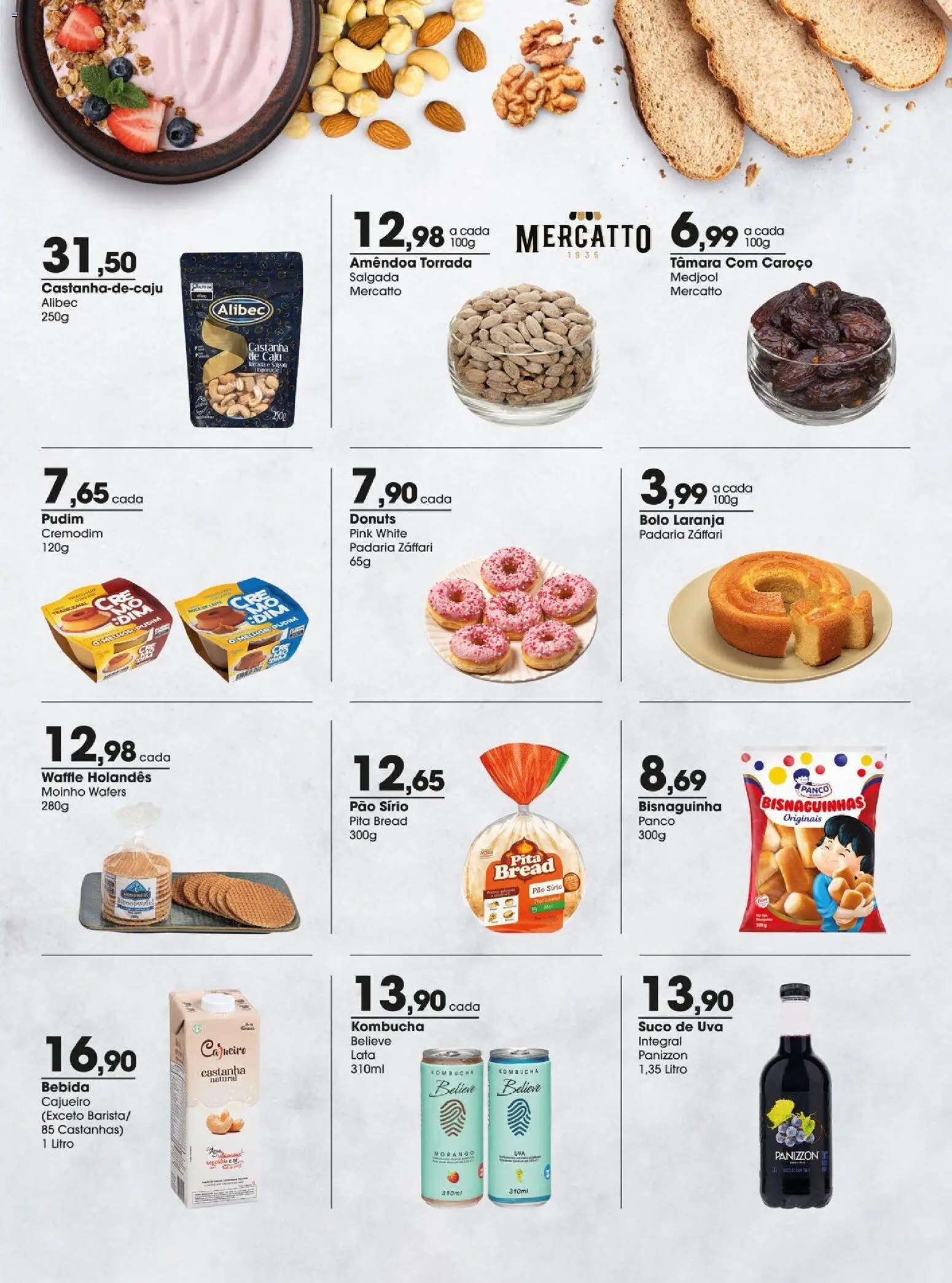 Zaffari Folheto - válido de 19.02.2026 | Página: 7 | Produtos: Castanhas, Suco, Bolo, Pão sírio
