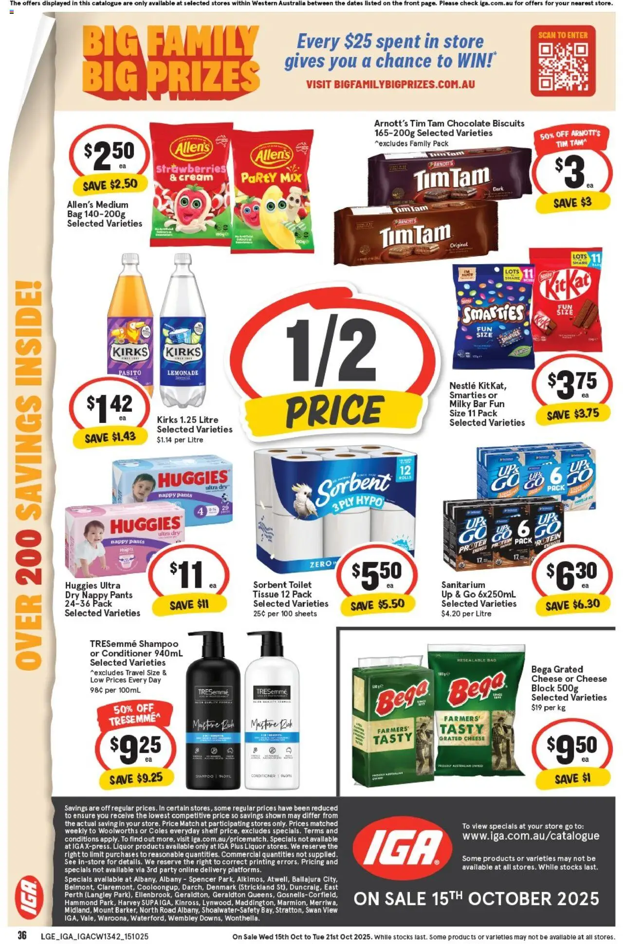 IGA catalogue - valid from 15.10.2025 | Page: 36 | Products: Toilet, Shampoo, Biscuits, Bag