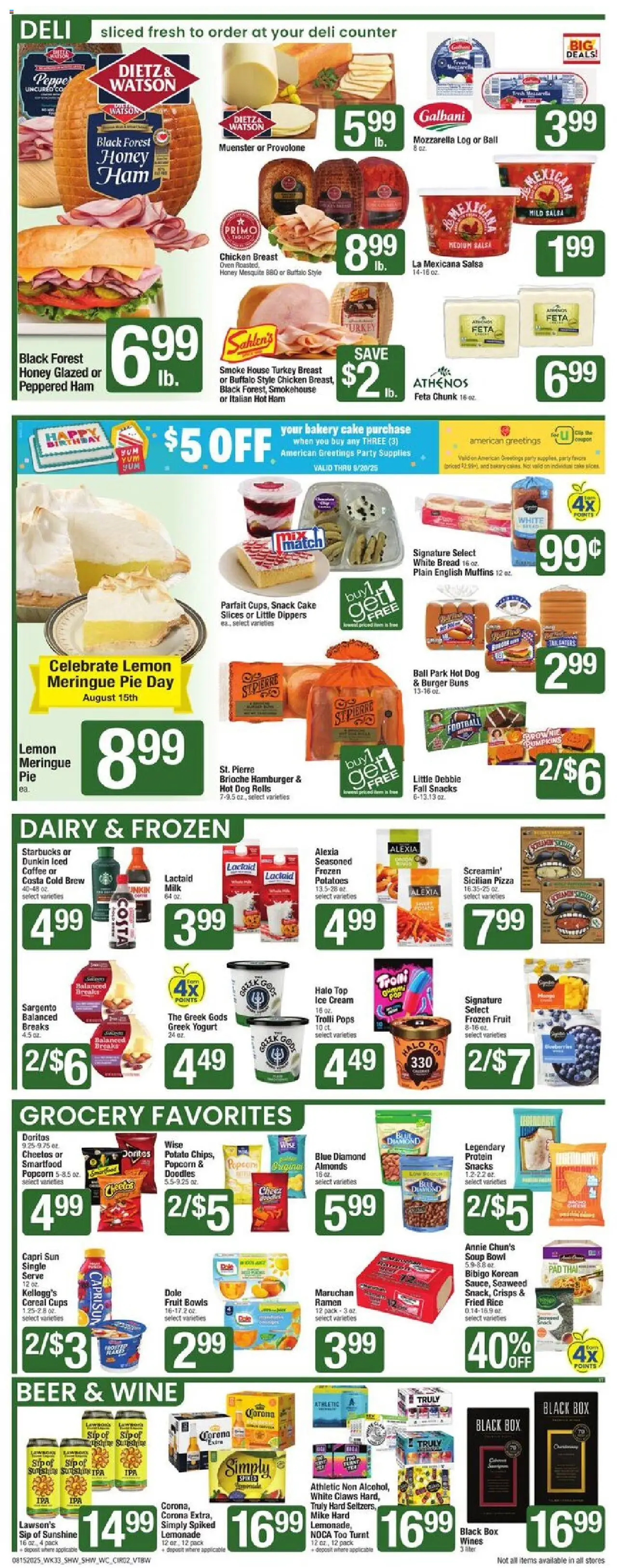 Shaw's Weekly Ad - VT - valid from 15.08.2025 | Page: 2 | Products: Milk, Bread, Wine, Cream