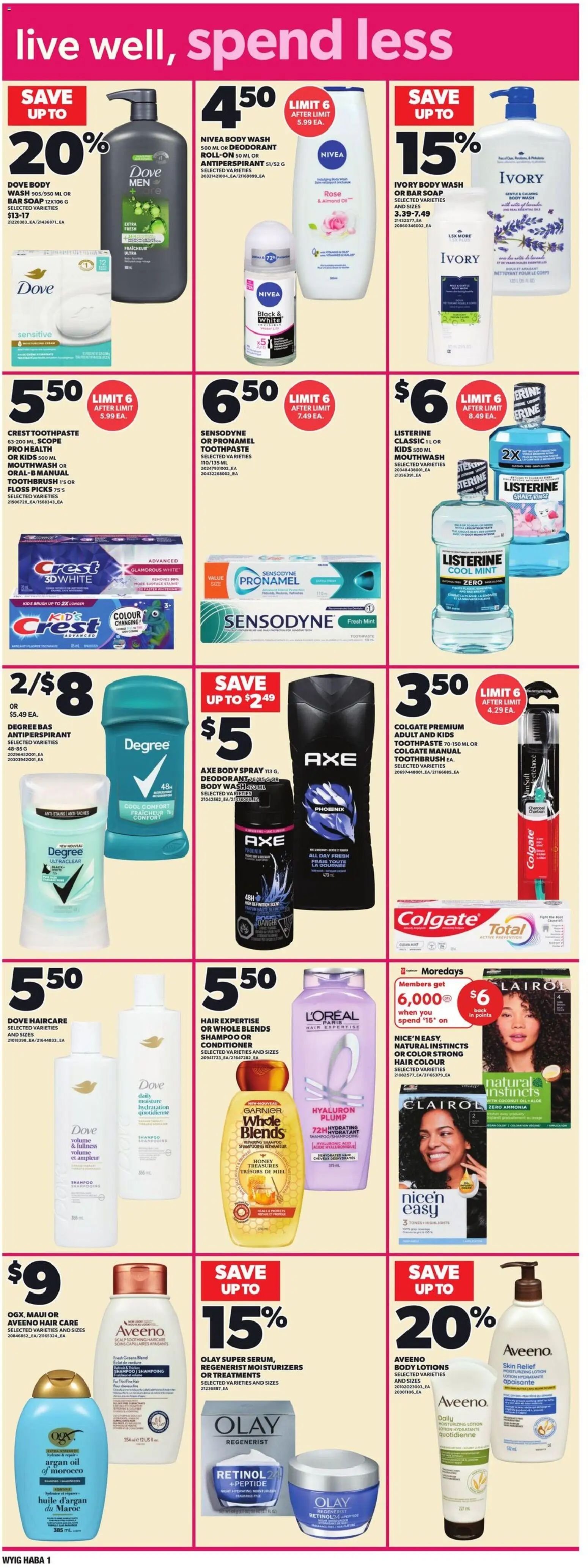 Loblaws flyer valid from 29.01.2026 | Page: 14 | Products: Conditioner, Antiperspirant, Toothpaste, Mouthwash