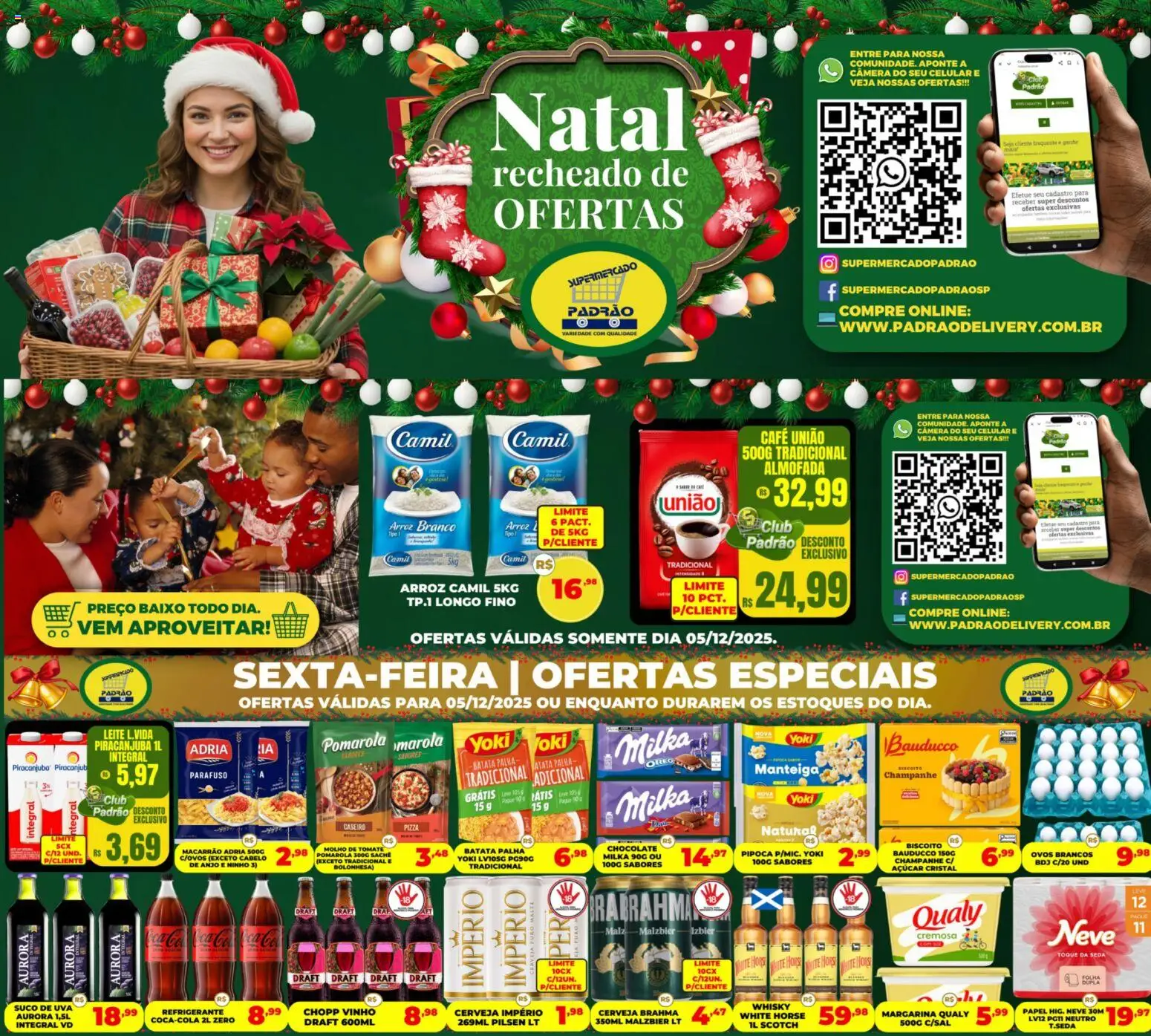 Supermercado Padrão Folheto - válido de 05.12.2025 | Página: 1 | Produtos: Manteiga, Pizza, Açúcar, Câmera