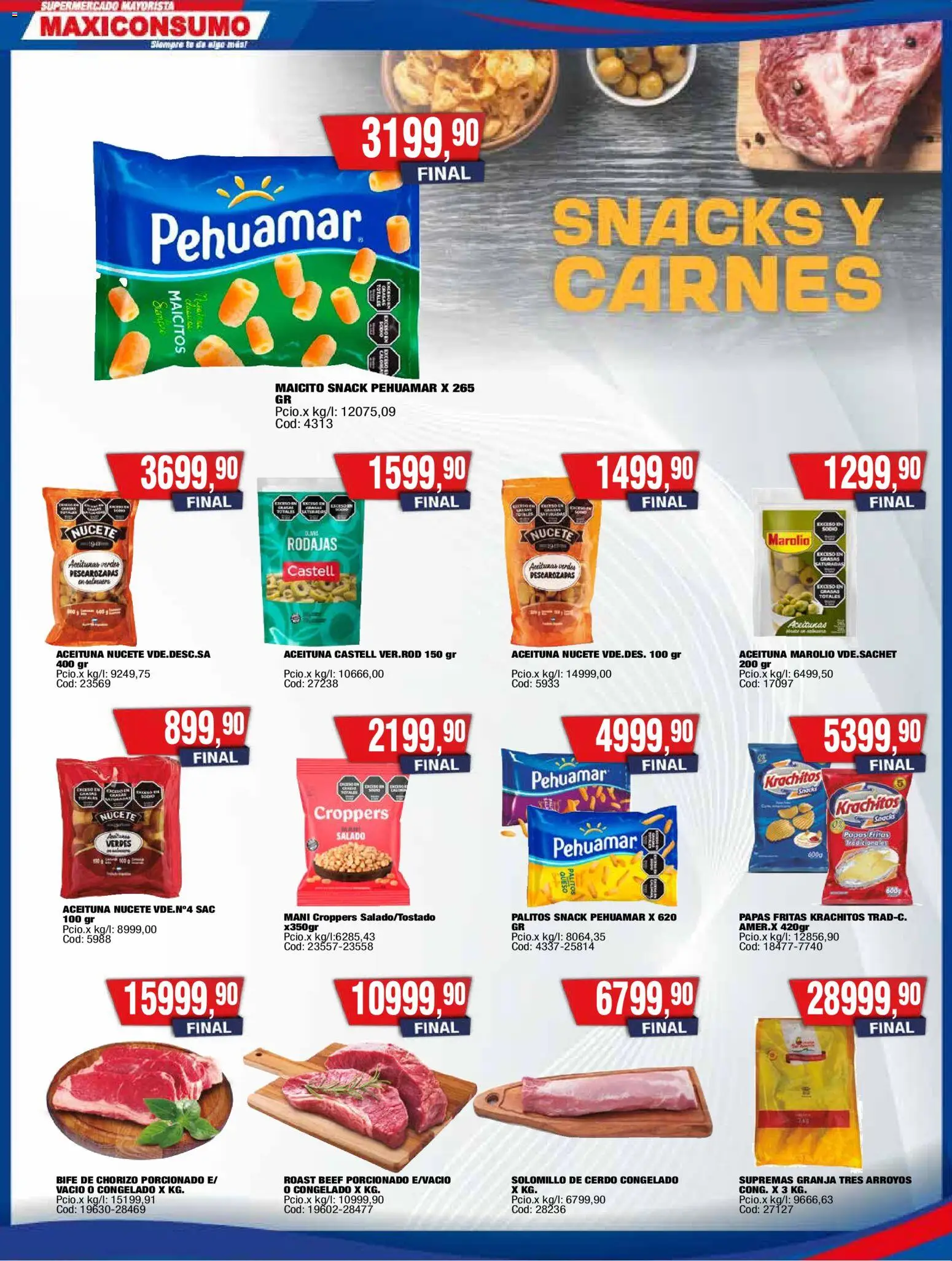 Musimundo catálogo │ válido desde el 27.10.2025 | Página: 14 | Productos: Aceitunas, Chorizo, Cerdo, Papas fritas