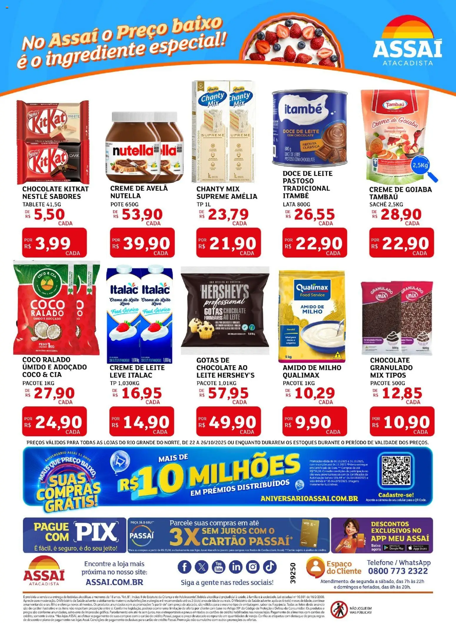Assaí Atacadista Folheto - válido de 22.10.2025 | Página: 2 | Produtos: Coco, Amido de milho, Bebida, Granulado
