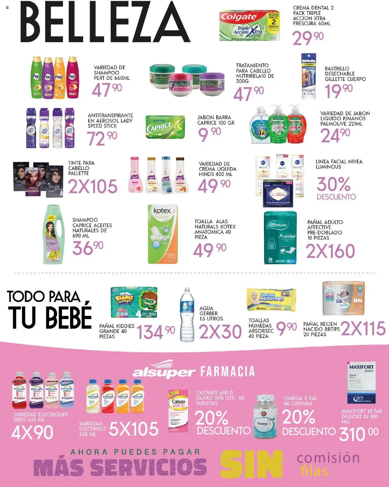 Nuevas ofertas de Alsuper válidas en toda la República Mexicana desde el 03.10.2025. ¡Encuentra las mejores ofertas en Alsuper - Folleto Durango! | Página: 4 | Productos: Antitranspirante, Jabón líquido, Rastrillo, Agua