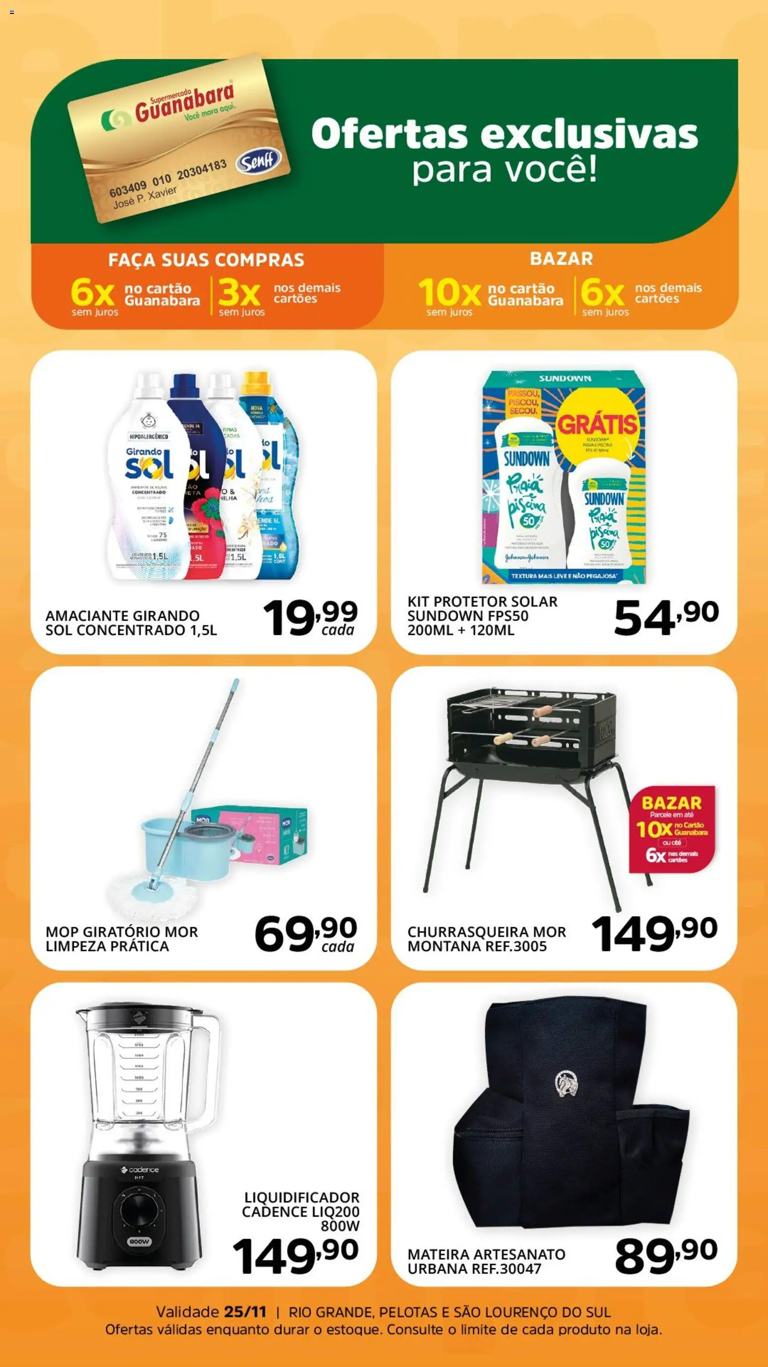 Supermercado Guanabara Folheto - válido de 14.11.2025 | Página: 1 | Produtos: Mop, Liquidificador, Sal, Churrasqueira