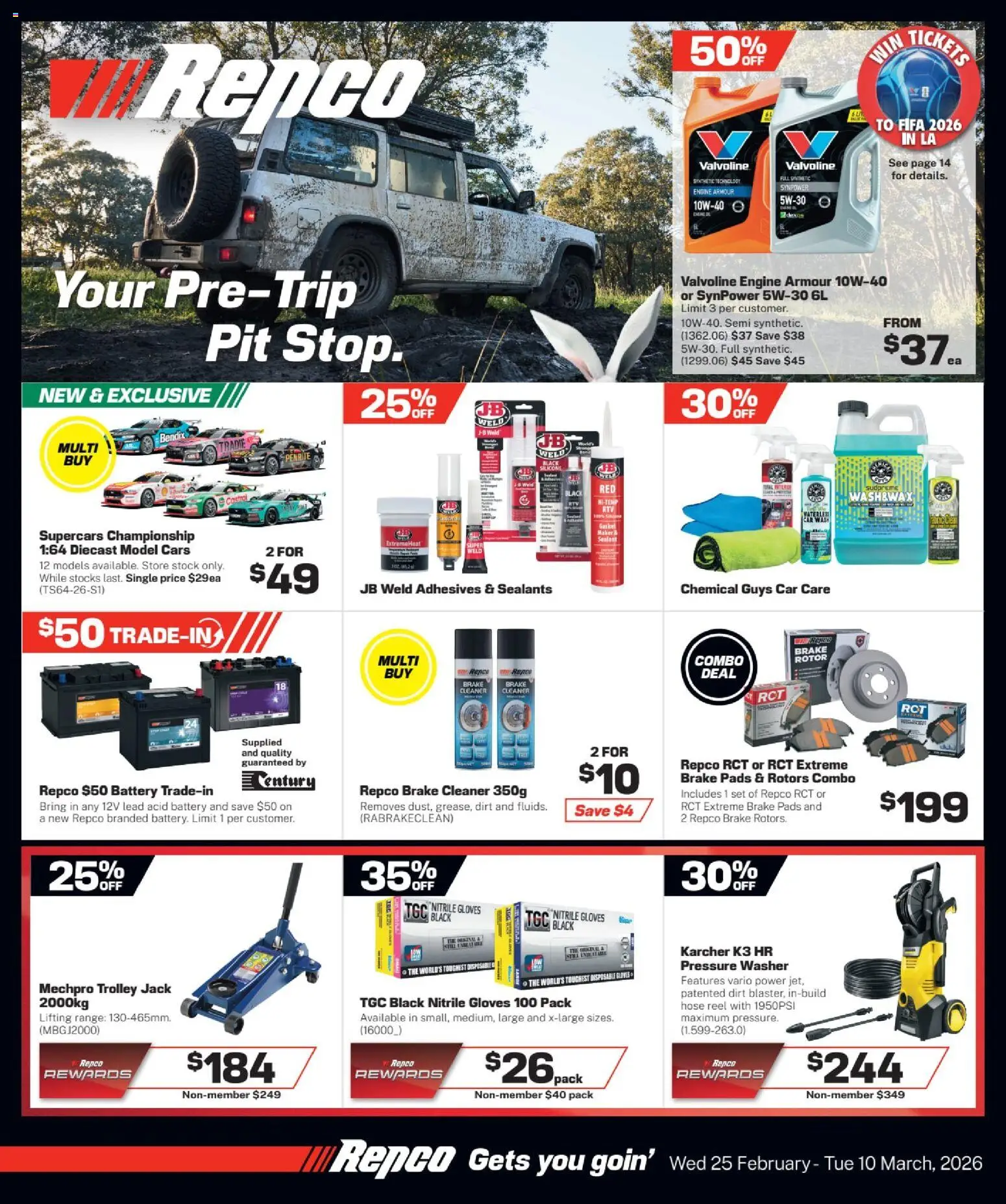 Repco catalogue - valid from 25.02.2026 | Page: 1 | Products: Battery, Cleaner, Gloves, Washer