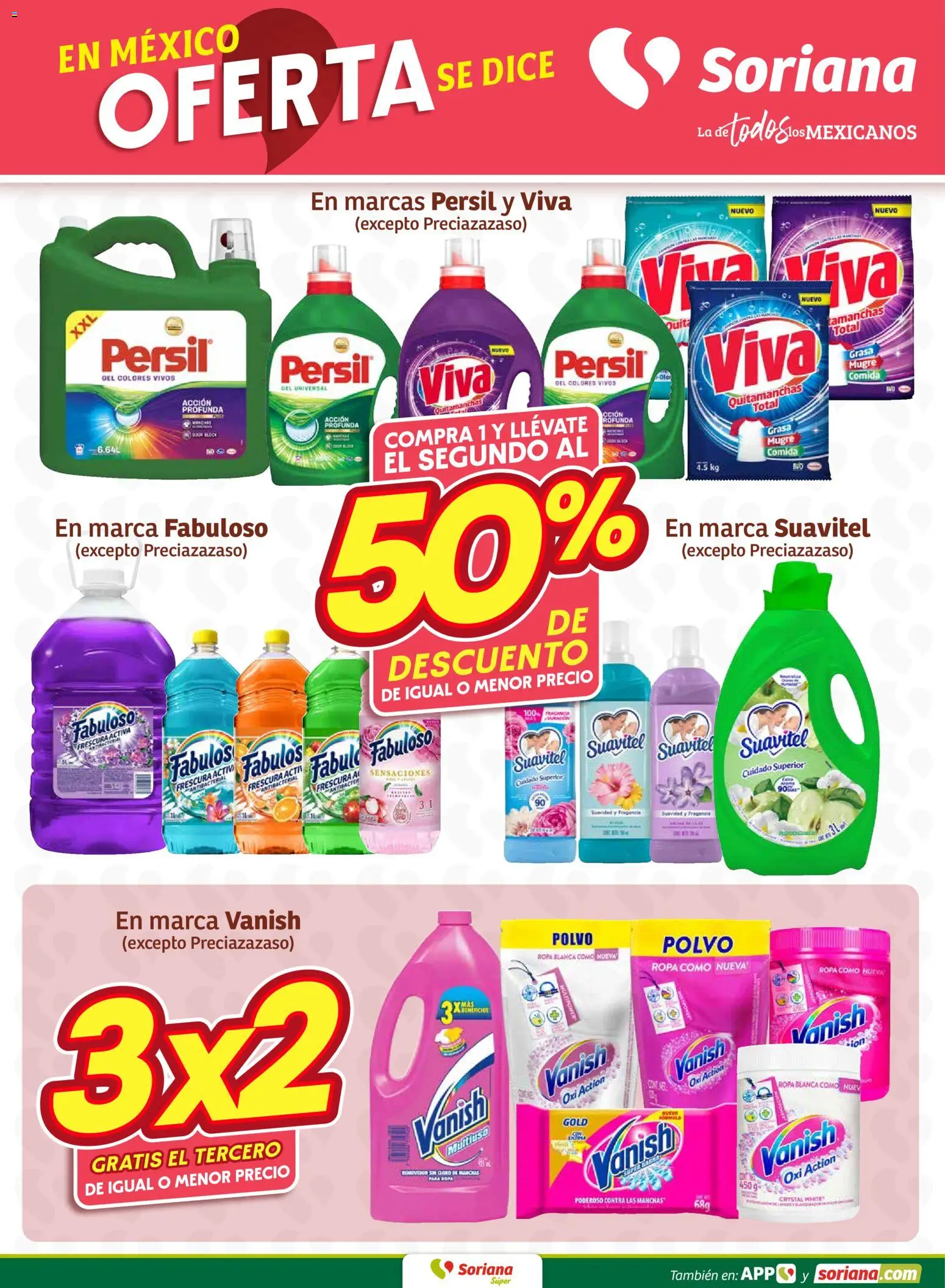 Nuevas ofertas de Soriana válidas en toda la República Mexicana desde el 12.02.2026. ¡Encuentra las mejores ofertas en Soriana - Fin de Semana Súper: BCS, Son y Sin! | Página: 5 | Productos: Quitamanchas, Cloro, Ropa, Fragancia