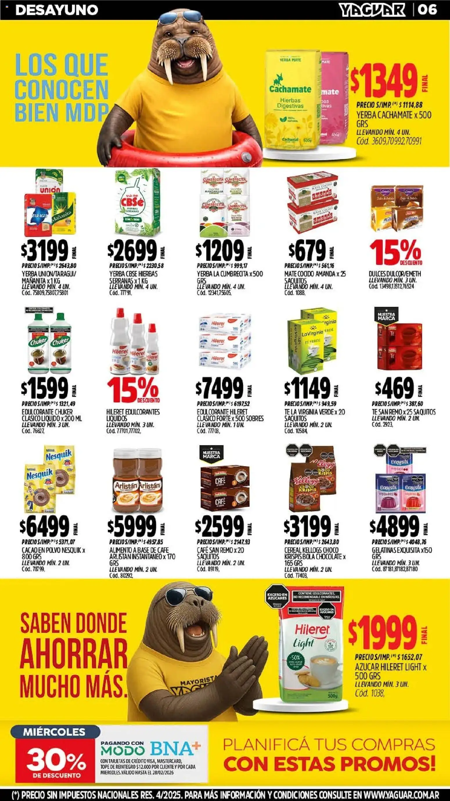 Yaguar - Oferta Semanal Mar del Plata │ válido desde el 09.02.2026 | Página: 5 | Productos: Mate, Edulcorante, Chocolate, Mate cocido