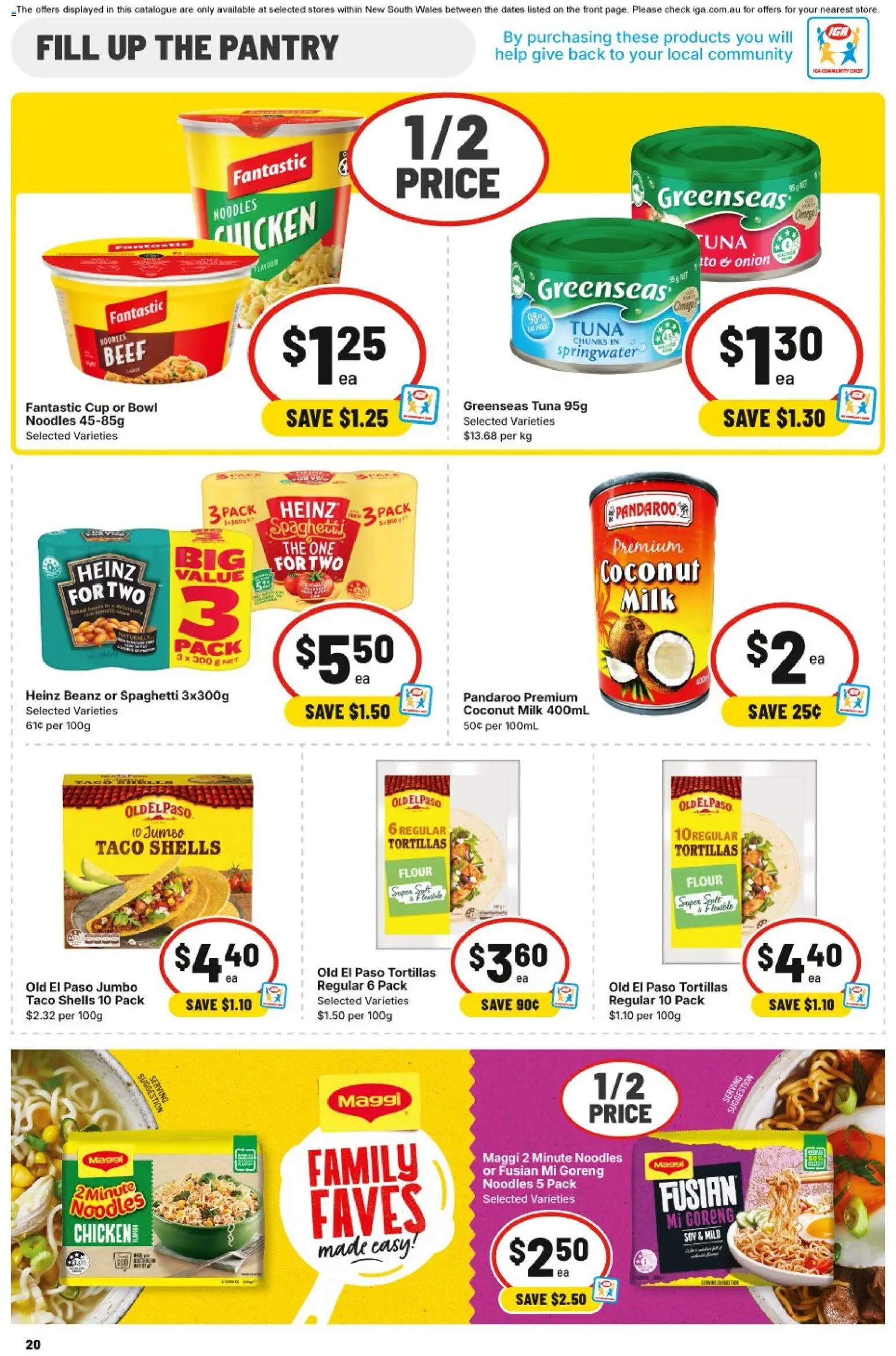 IGA catalogue - valid from 21.01.2026 | Page: 16 | Products: Milk, Flour, Tuna, Tortillas