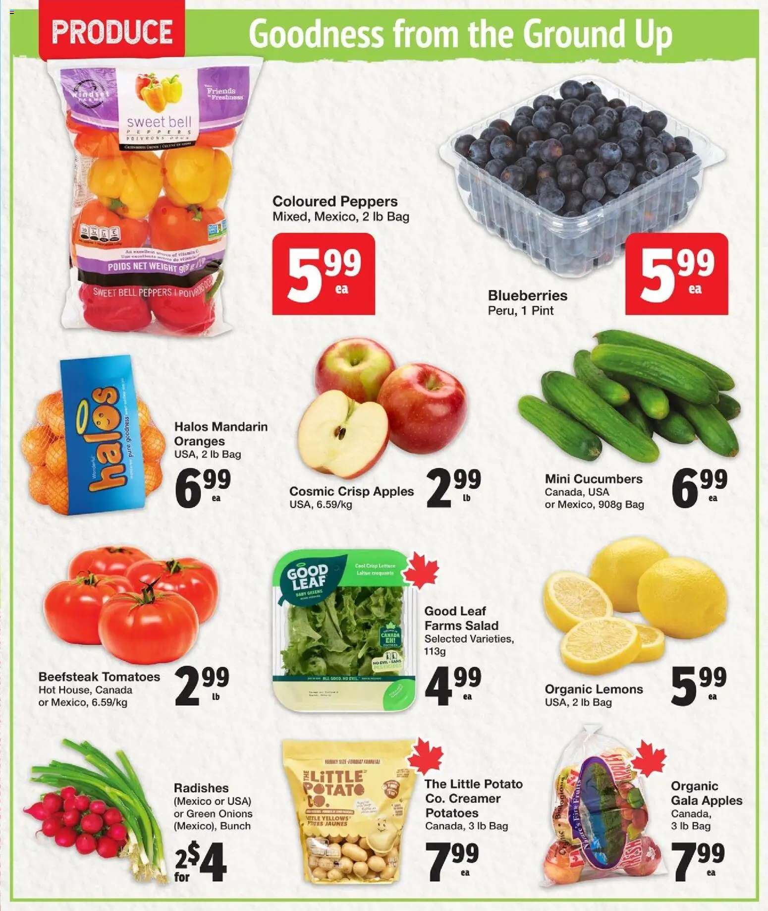 Quality Foods flyer valid from 23.04.2026 | Page: 2 | Products: Cucumbers, Bag, Oranges, Tomatoes