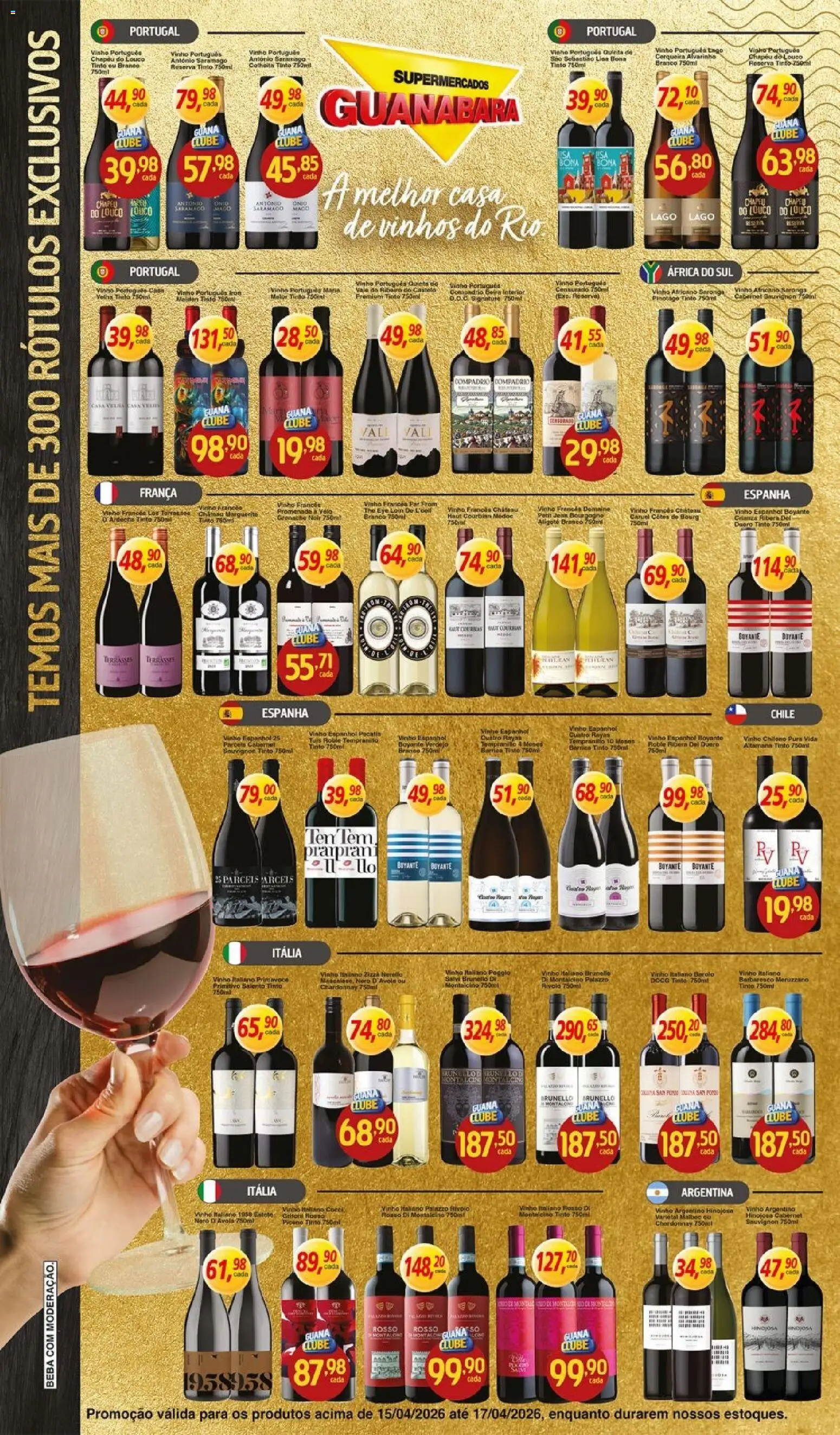 Supermercados Guanabara Folheto - válido de 15.04.2026 | Página: 5 | Produtos: Vinho, Chapéu