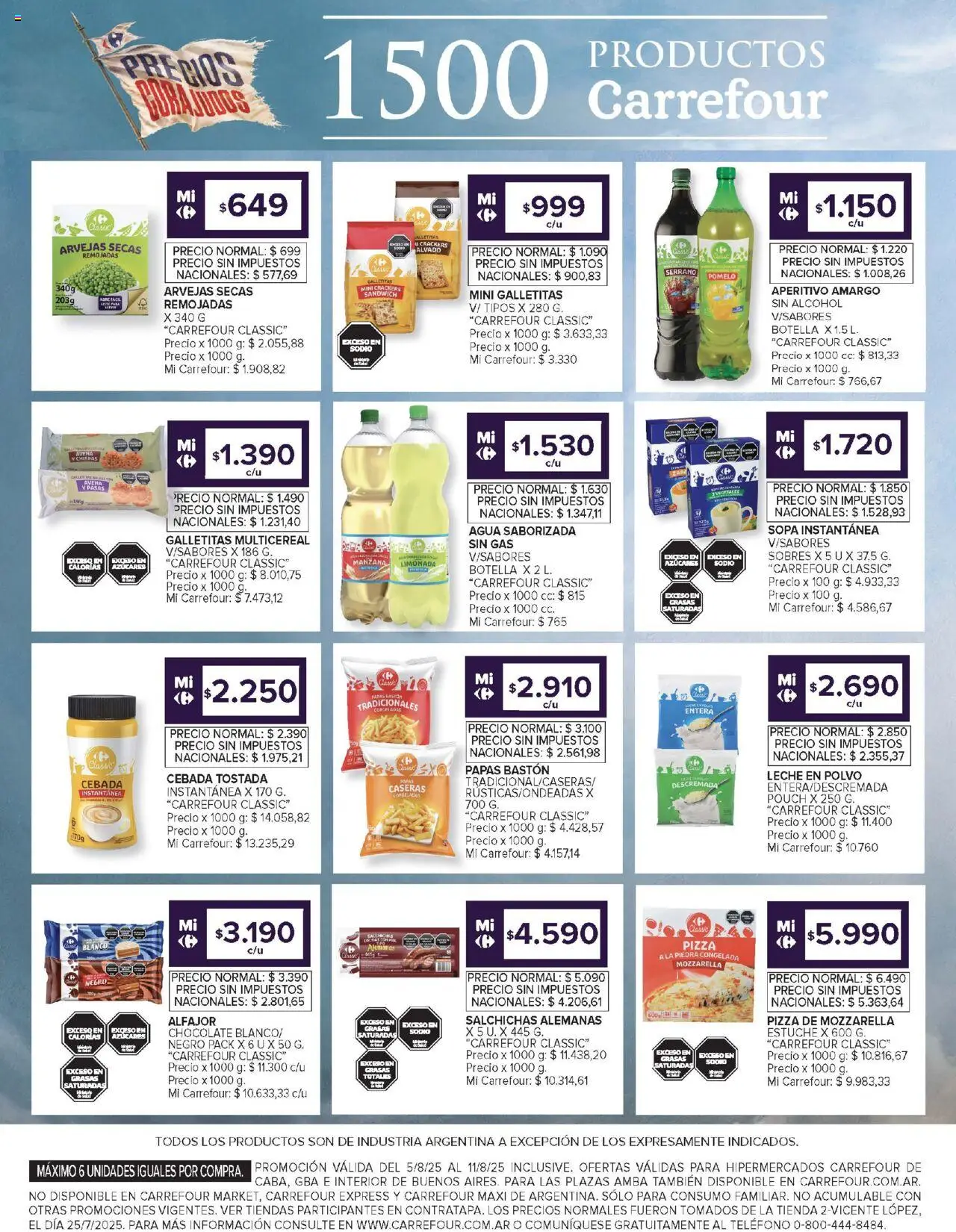 Carrefour ofertas │ válido desde el 05.08.2025 | Página: 9 | Productos: Pomelo, Leche, Chocolate, Agua saborizada