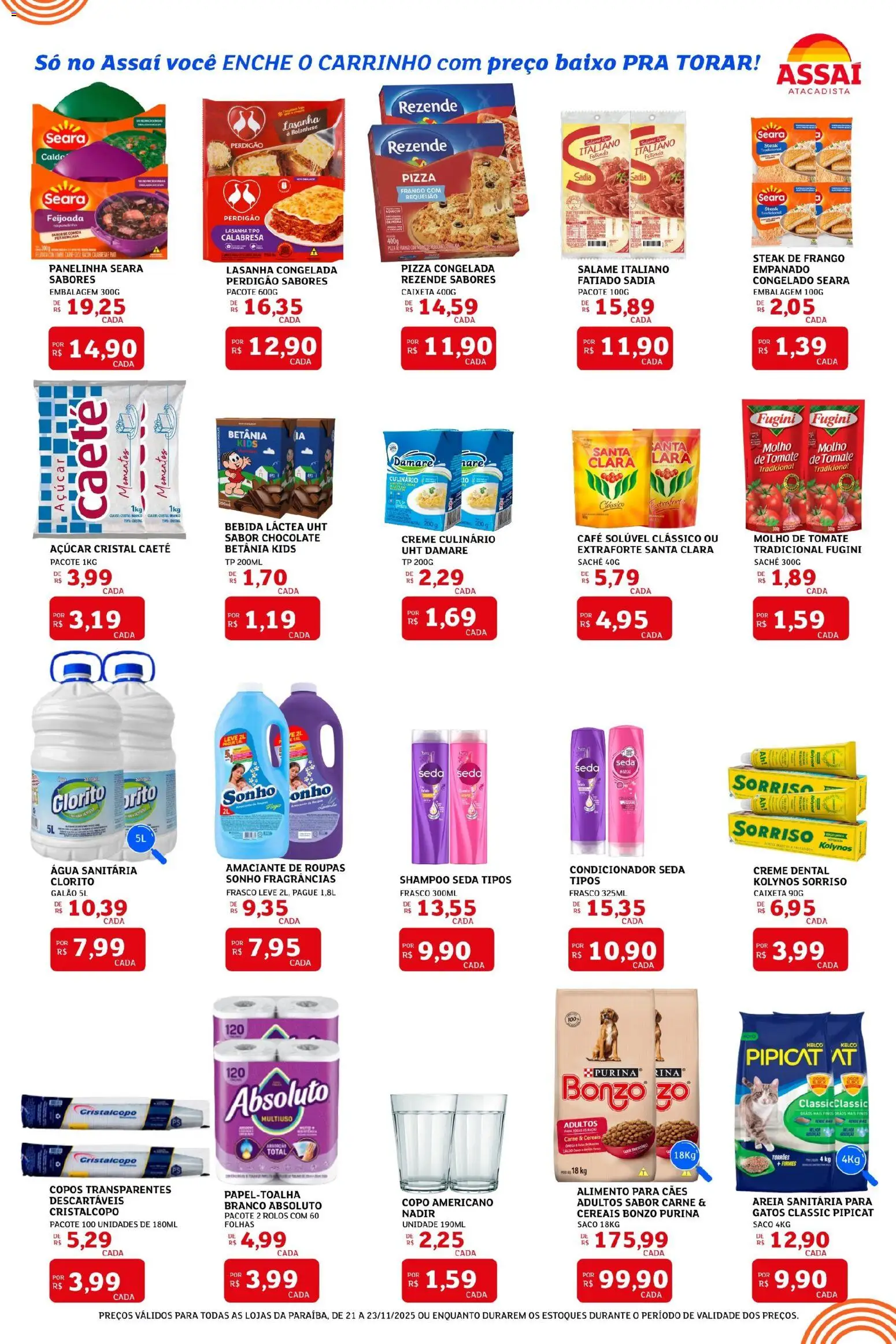 Assaí Atacadista Folheto - válido de 21.11.2025 | Página: 2 | Produtos: Molho de tomate, Amaciante de roupas, Carne, Requeijão