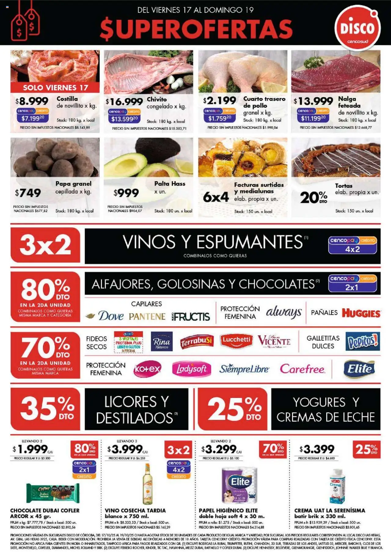 Disco - Ofertas | Córdoba │ válido desde el 17.10.2025 | Página: 1 | Productos: Pollo, Leche, Chocolate, Golosinas