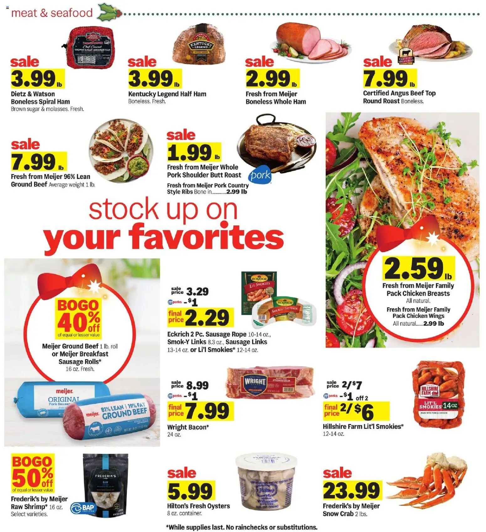 Meijer Weekly Ad - MI - valid from 19.11.2025 | Page: 5 | Products: Ham, Sugar, Seafood, Sausage