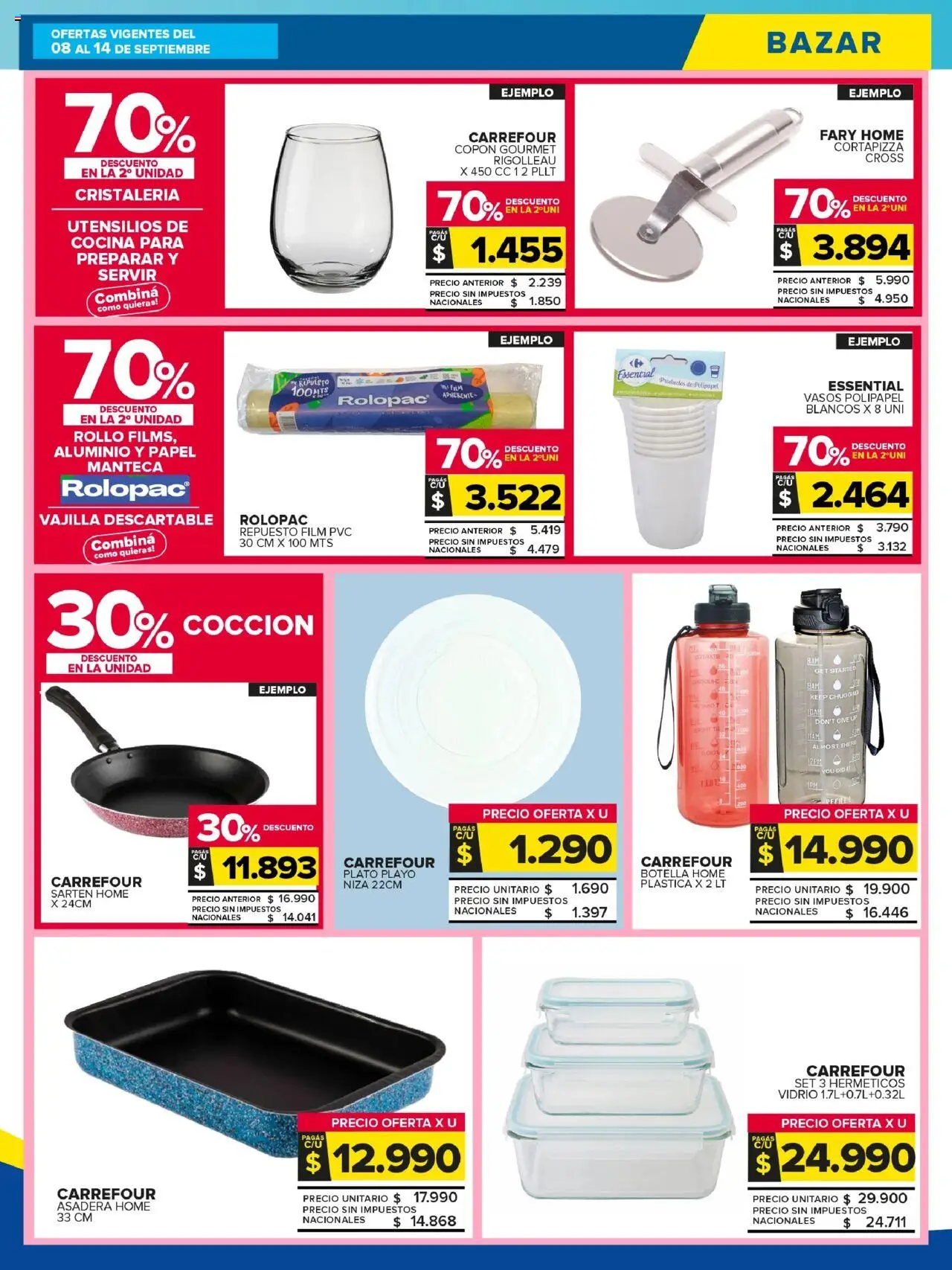 Carrefour Maxi catálogo - Jujuy │ válido desde el 08.09.2025 | Página: 20 | Productos: Botella, Sartén, Té, Vasos
