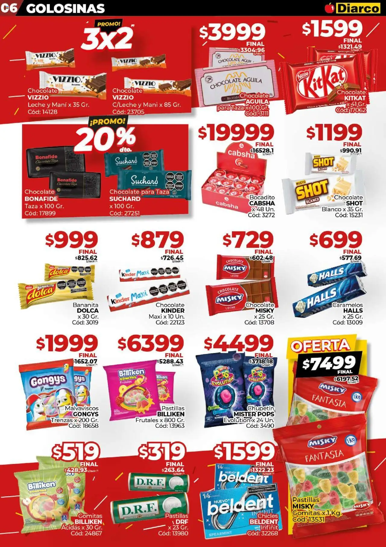 Diarco - Ofertas Sur │ válido desde el 15.09.2025 | Página: 6 | Productos: Gomitas, Chicles, Chocolate, Golosinas