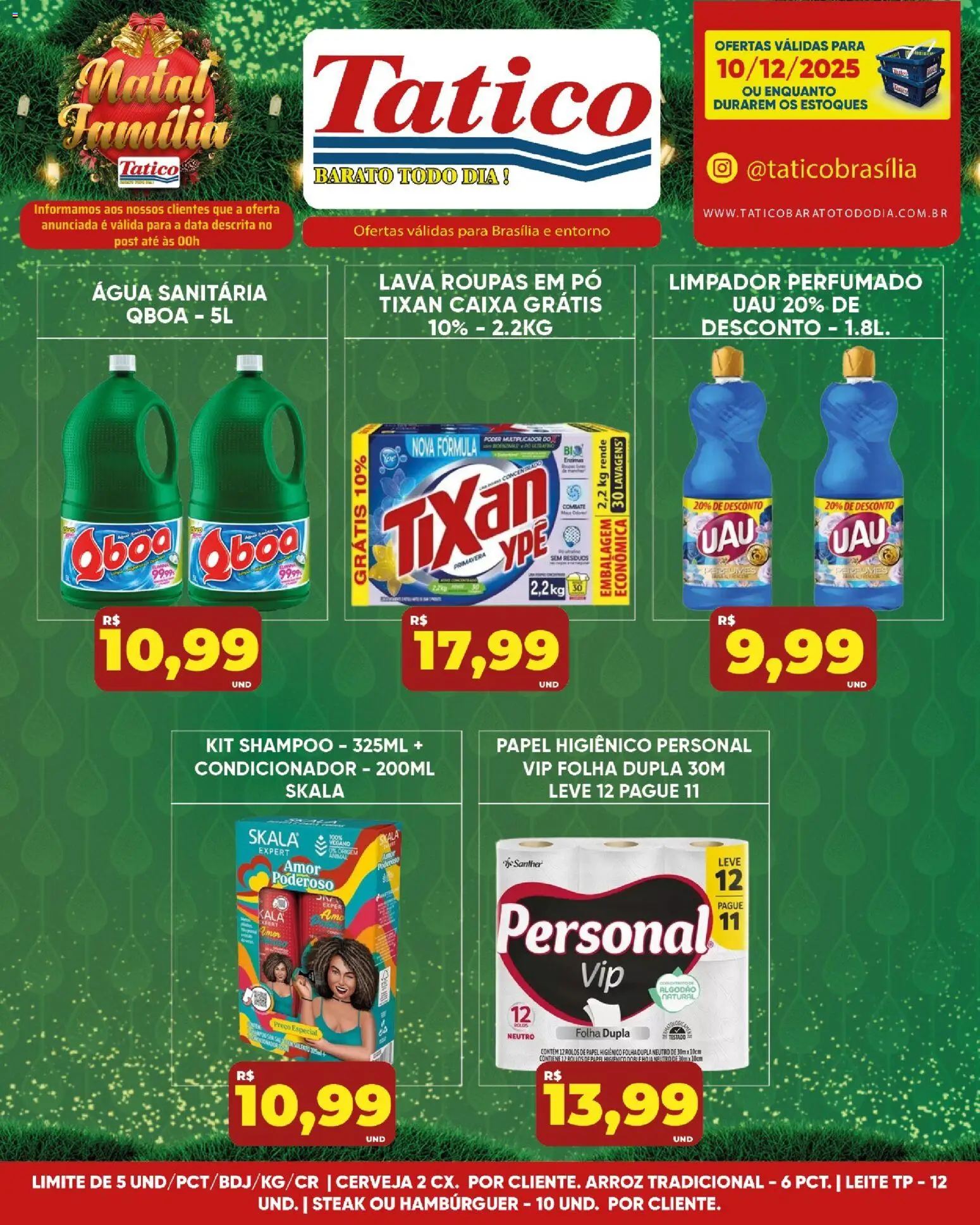 Tatico Folheto - válido de 10.12.2025 | Página: 14 | Produtos: Shampoo, Pó, Hambúrguer, Papel higiênico