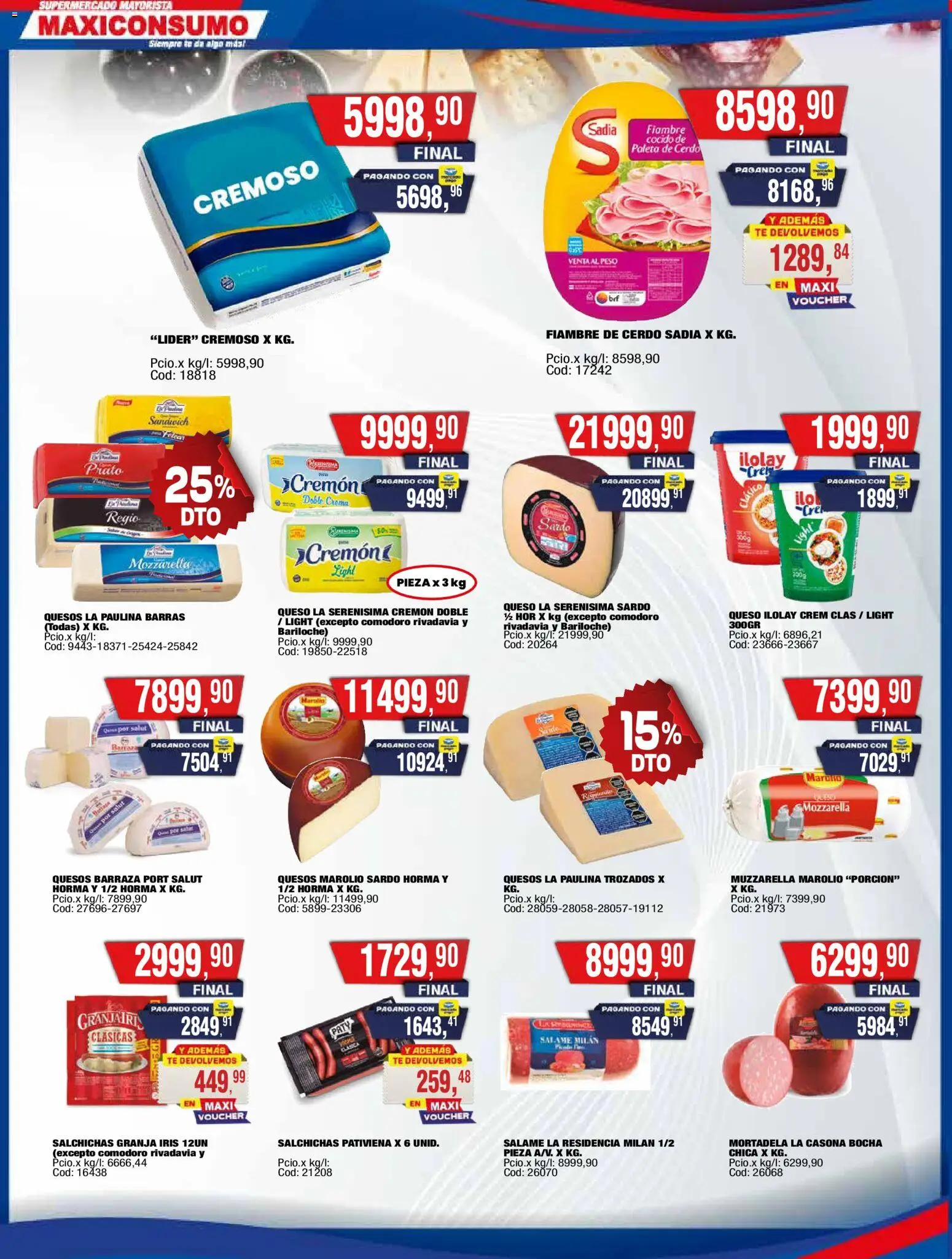 Maxiconsumo ofertas │ válido desde el 24.11.2025 | Página: 16 | Productos: Peso, Mortadela, Queso, Cerdo