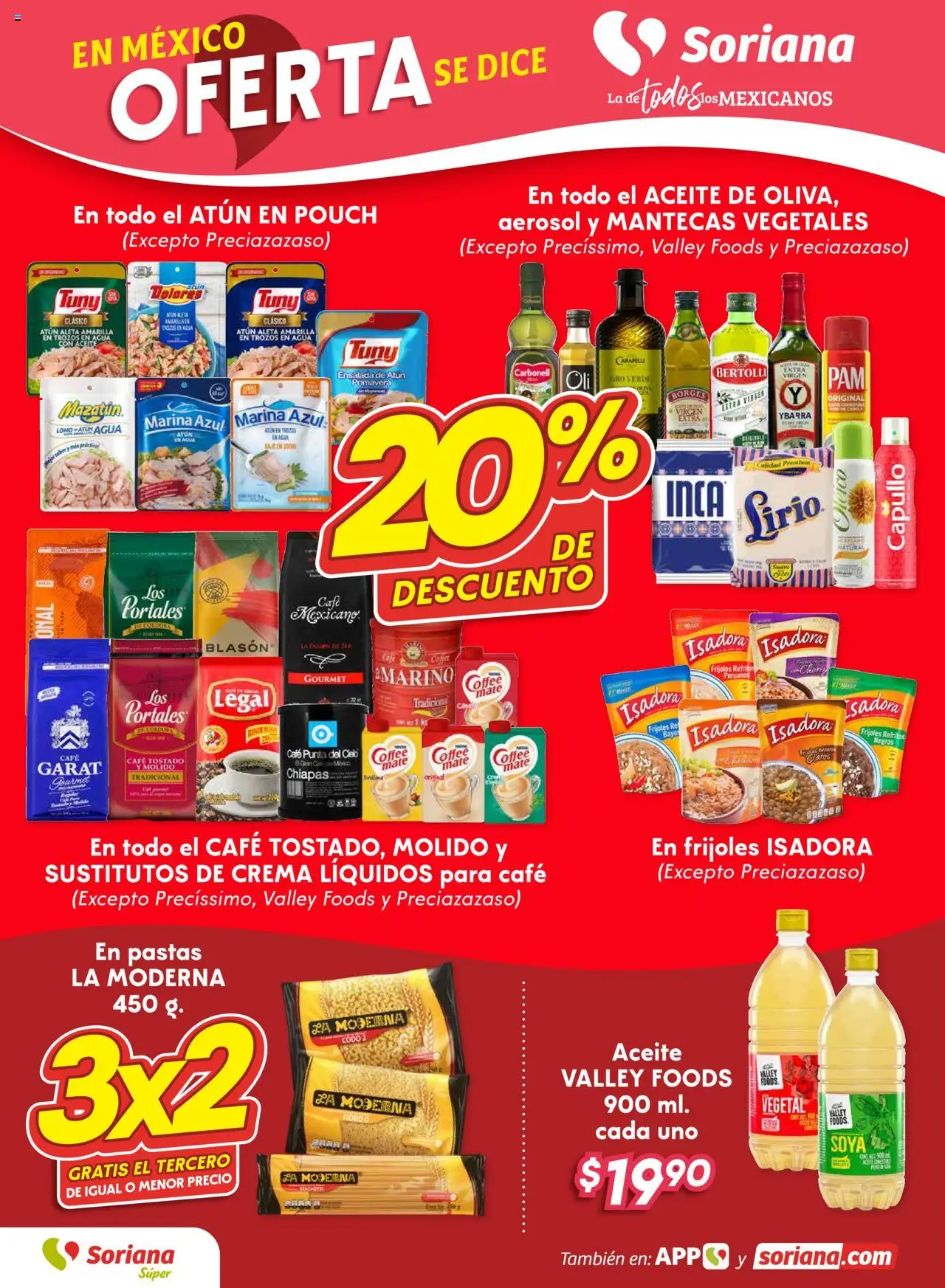 Nuevas ofertas de Soriana válidas en toda la República Mexicana desde el 02.10.2025. ¡Encuentra las mejores ofertas en Soriana - Fin de Semana Súper: BCS, Son y Sin! | Página: 2 | Productos: Atún, Agua, Café, Ensalada
