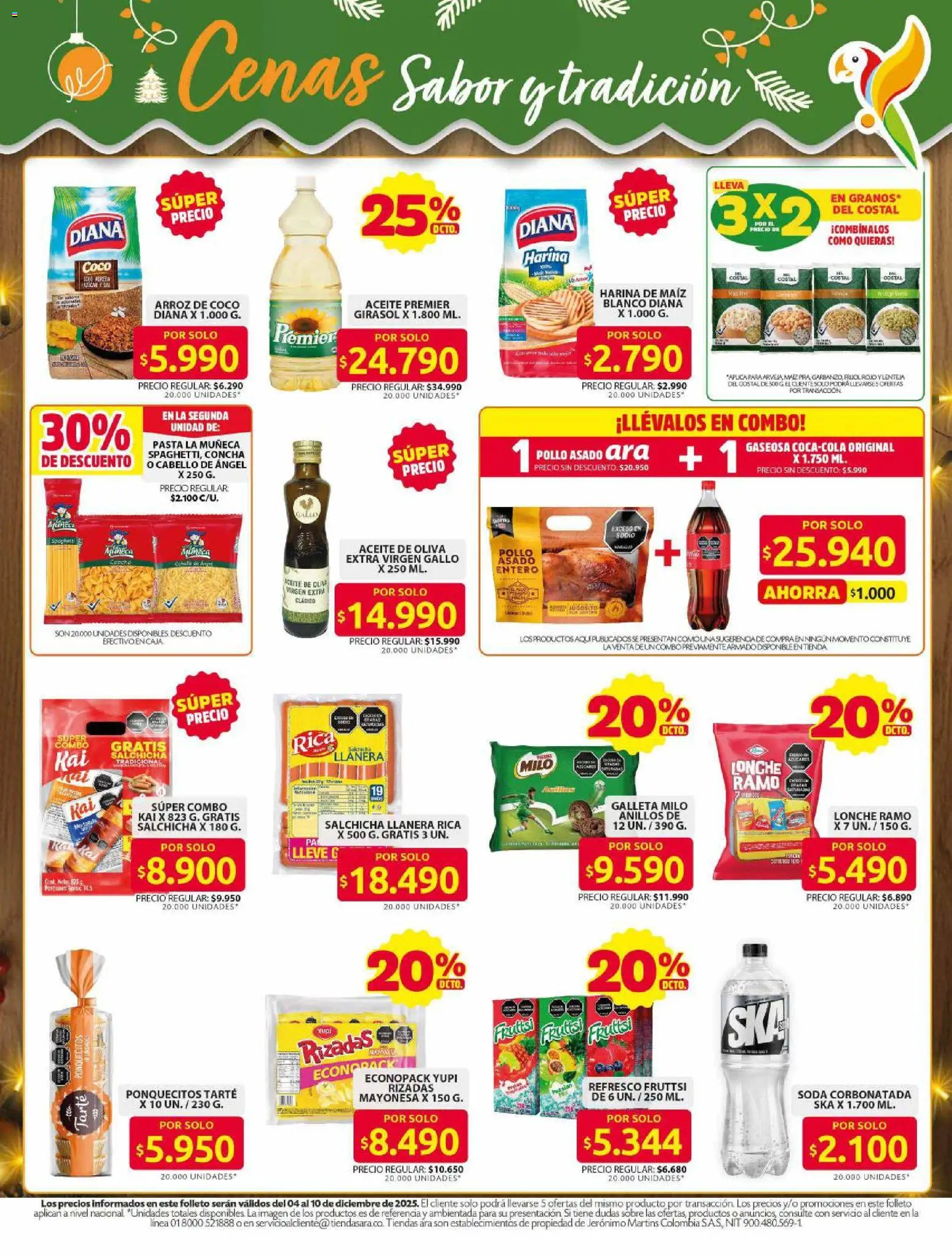 Ara revista - valida desde el 04.12.2025 | Página: 2 | Productos: Arroz, Harina, Salchicha, Maiz