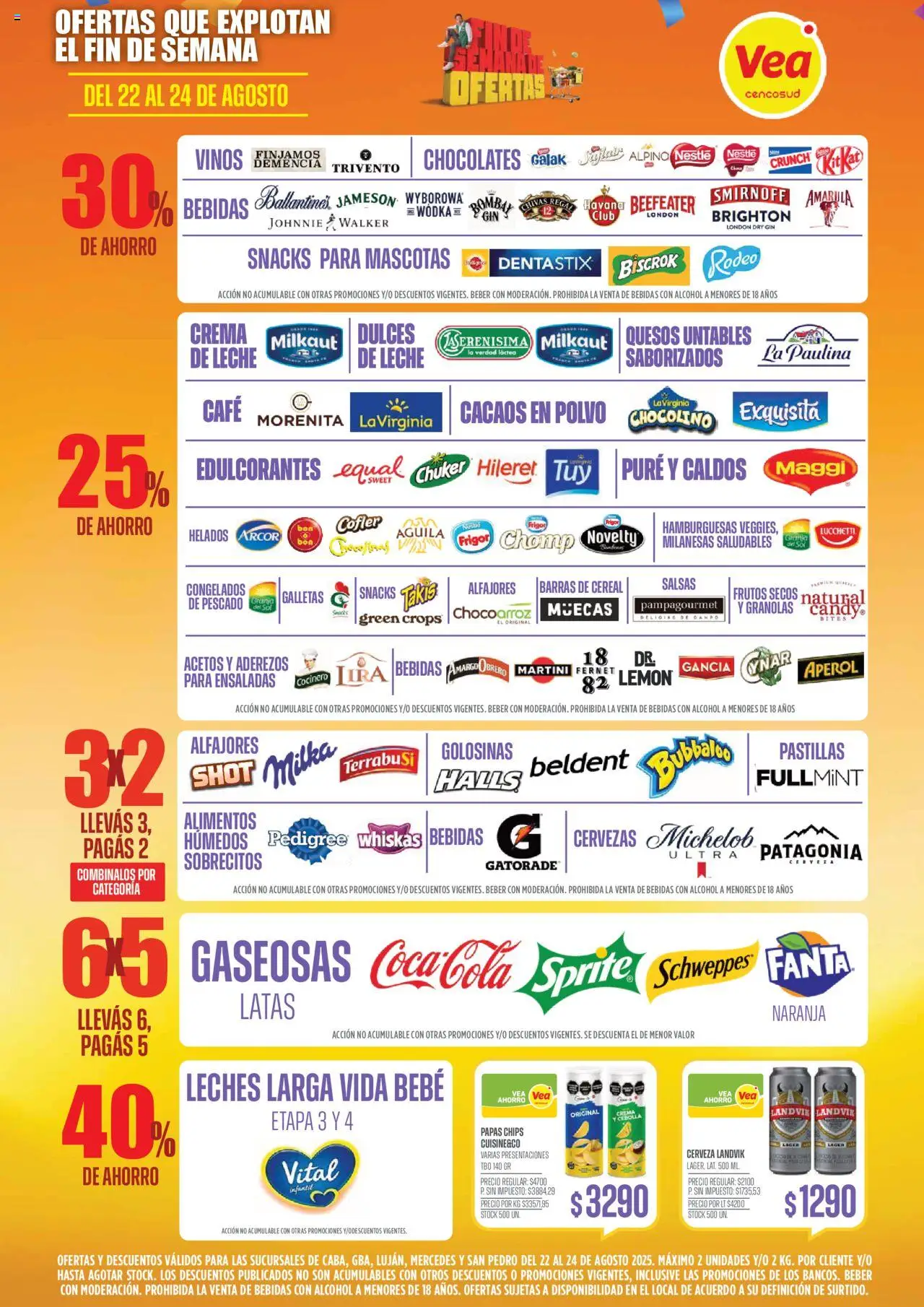 Vea - Oferta fin de semana │ válido desde el 22.08.2025 | Página: 4 | Productos: Polvo, Gin, Leche, Cerveza