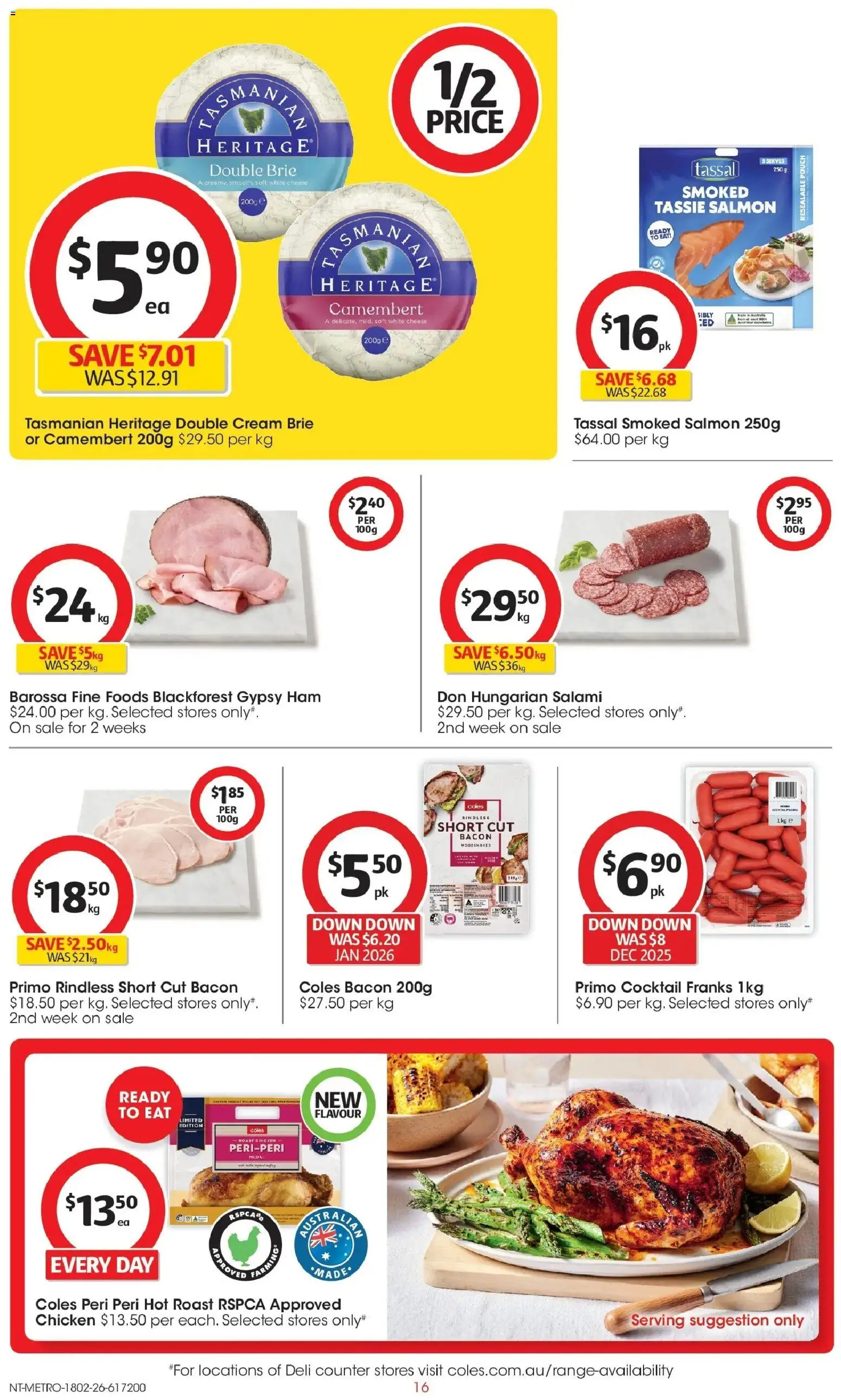 Coles catalogue - valid from 18.02.2026 | Page: 16 | Products: Bacon, Chicken, Cream, Salmon