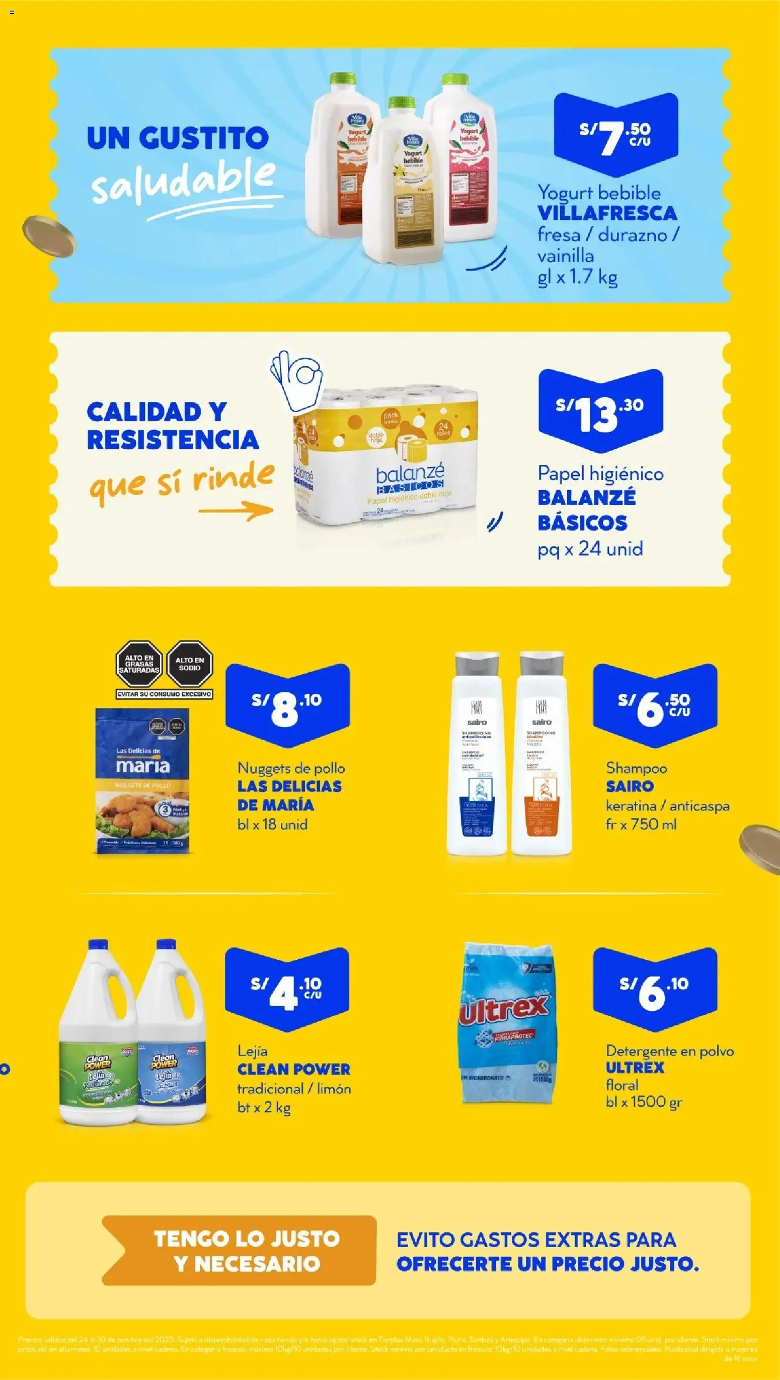Catálogo Mass válido desde 24.10.2025 | Página: 2 | Productos: Shampoo, Detergente, Yogurt, Polvo