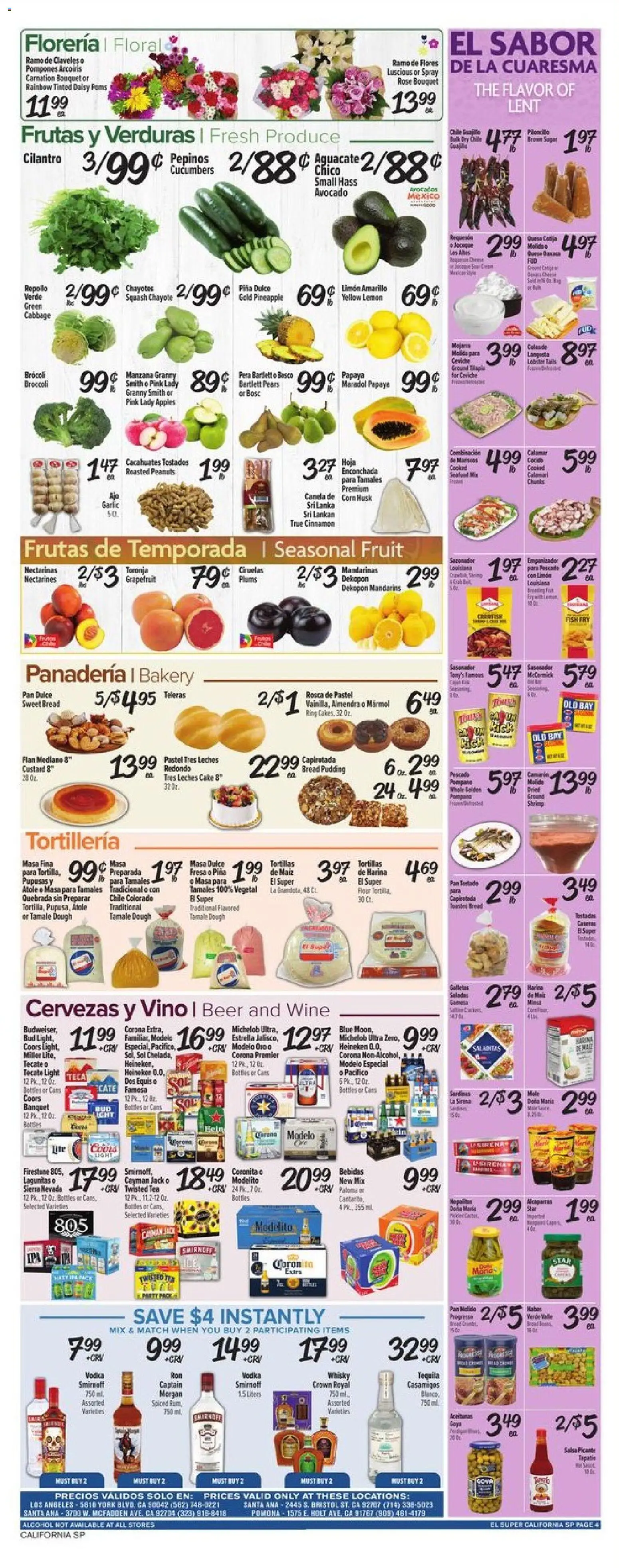 El Super Weekly Ad - CA - valid from 25.02.2026 | Page: 4 | Products: Squash, Pan, Apples, Sugar
