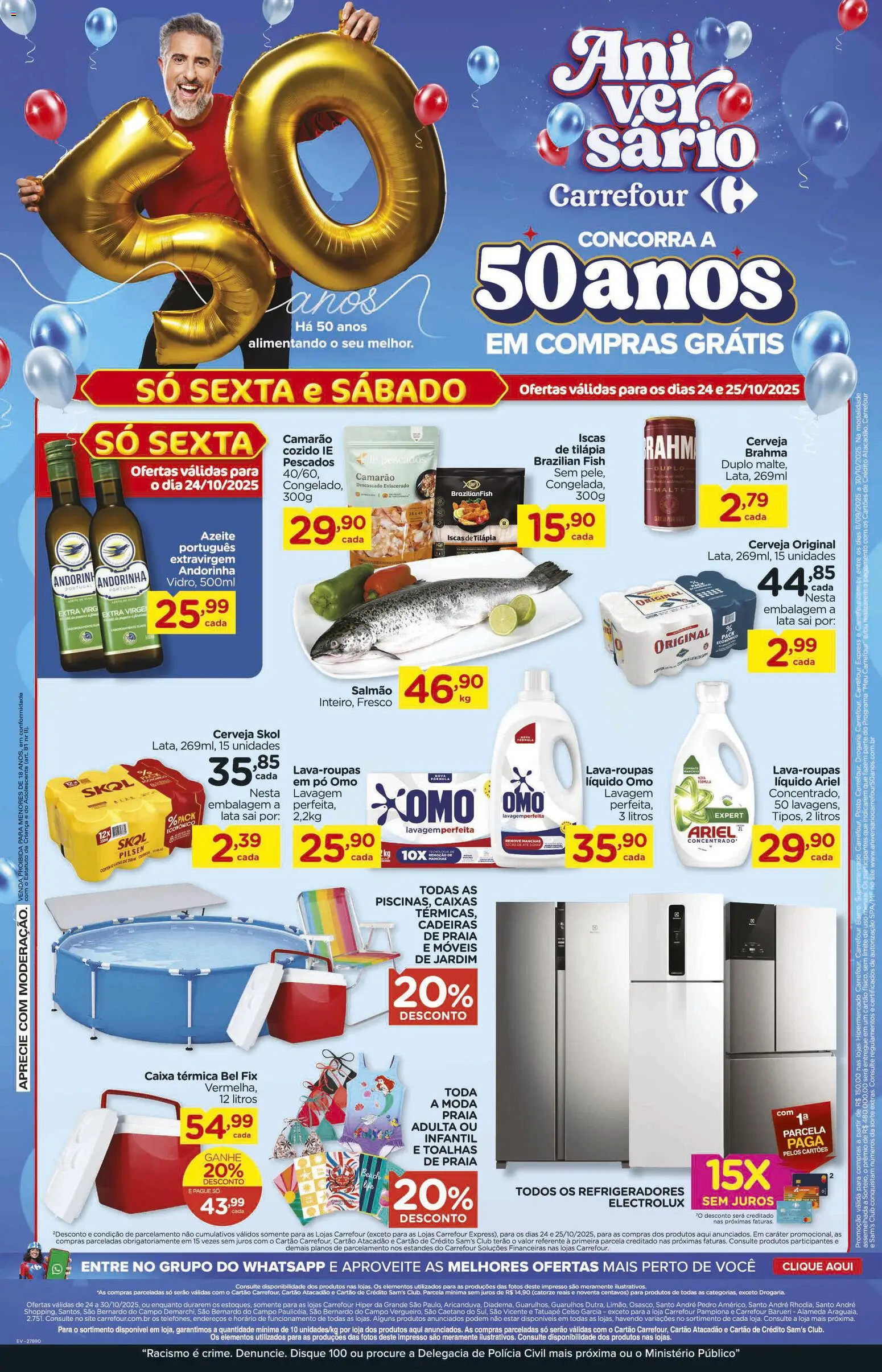 Carrefour Folheto - válido de 24.10.2025 | Página: 1 | Produtos: Pó, Salmão, Camarão, Azeite