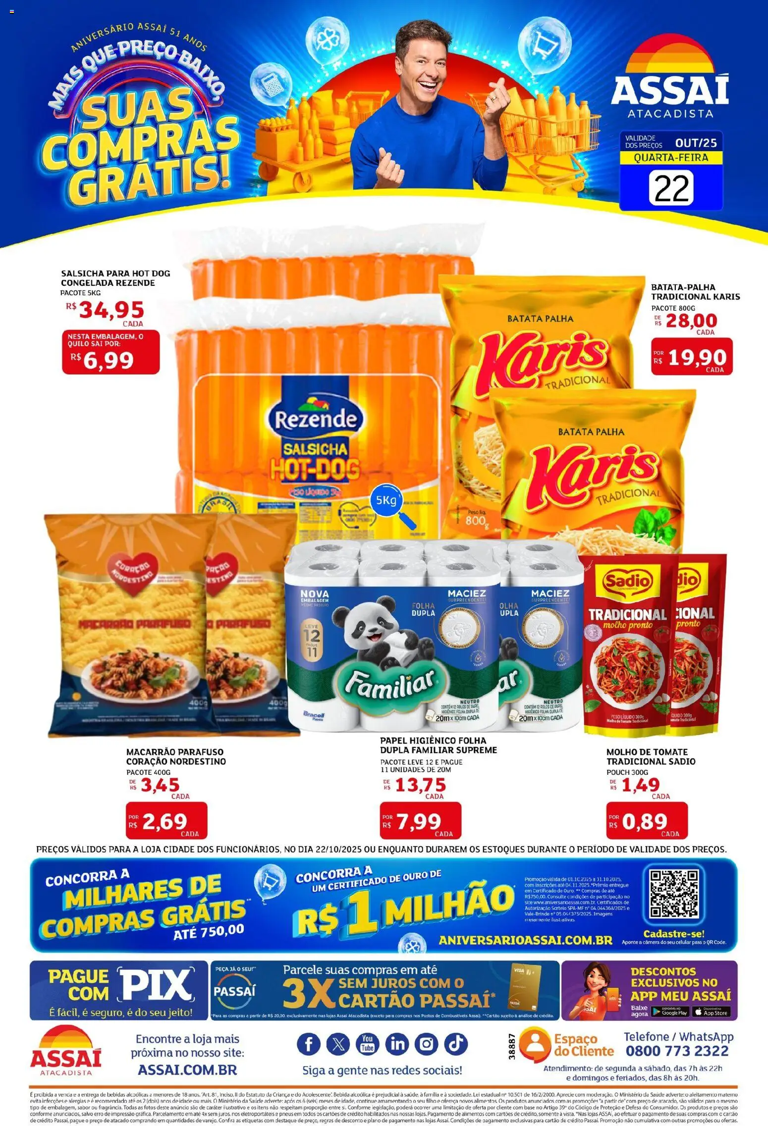 Assaí Atacadista Folheto - válido de 22.10.2025 | Página: 1 | Produtos: Celular, Bebida, Batata palha, Batata