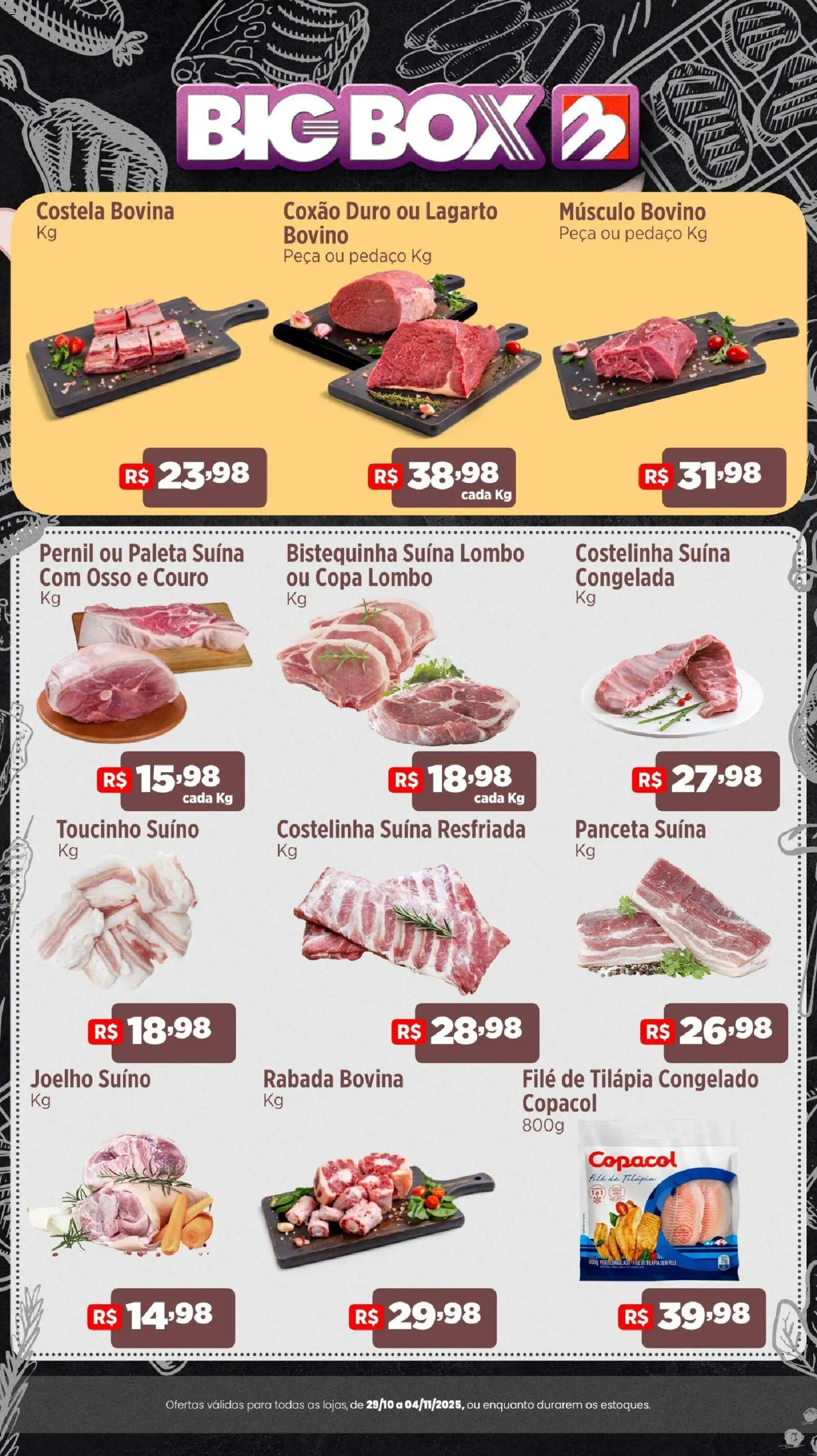 Big Box Folheto - válido de 29.10.2025 | Página: 1 | Produtos: Lombo, Pernil, Tilápia, Filé de tilápia