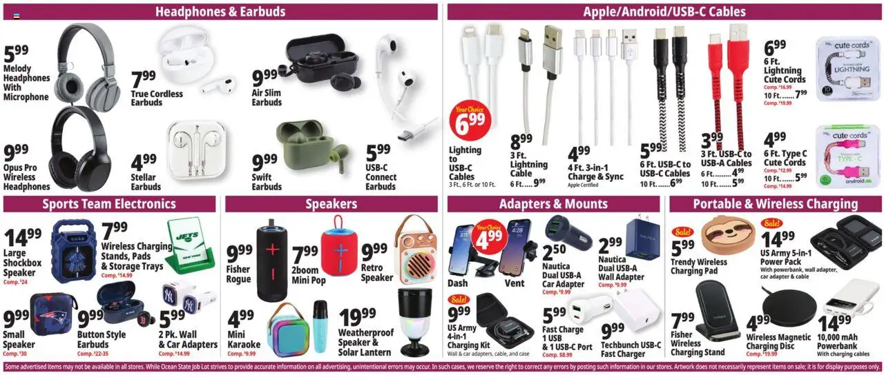 Ocean State Job Lot Weekly Ad - MA - valid from 11.09.2025 | Page: 15 | Products: Cable, Microphone, Adapter, Usb