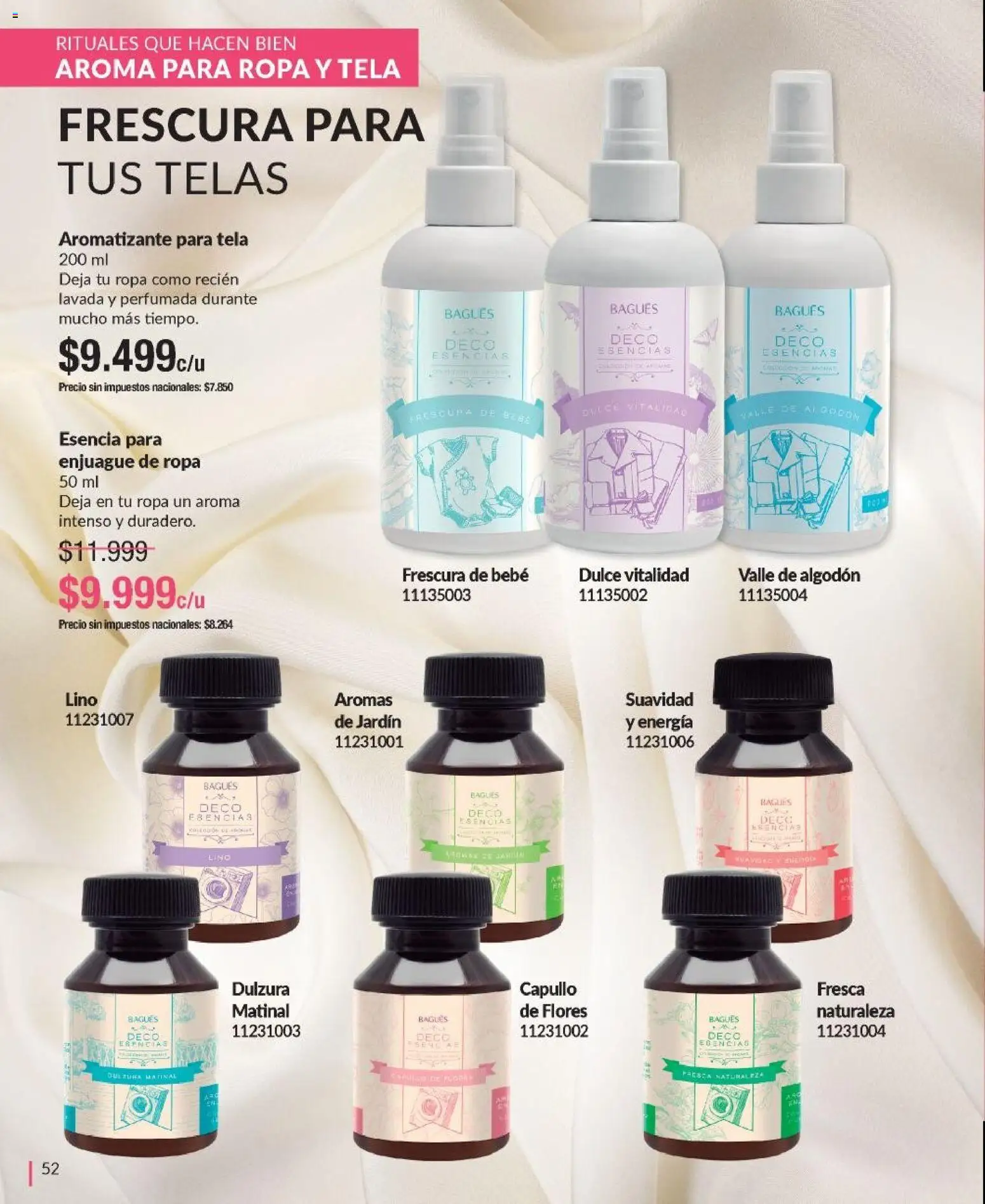 Bagués - Catálogo │ válido desde el 09.03.2026 | Página: 52 | Productos: Algodón, Ropa, Esencias