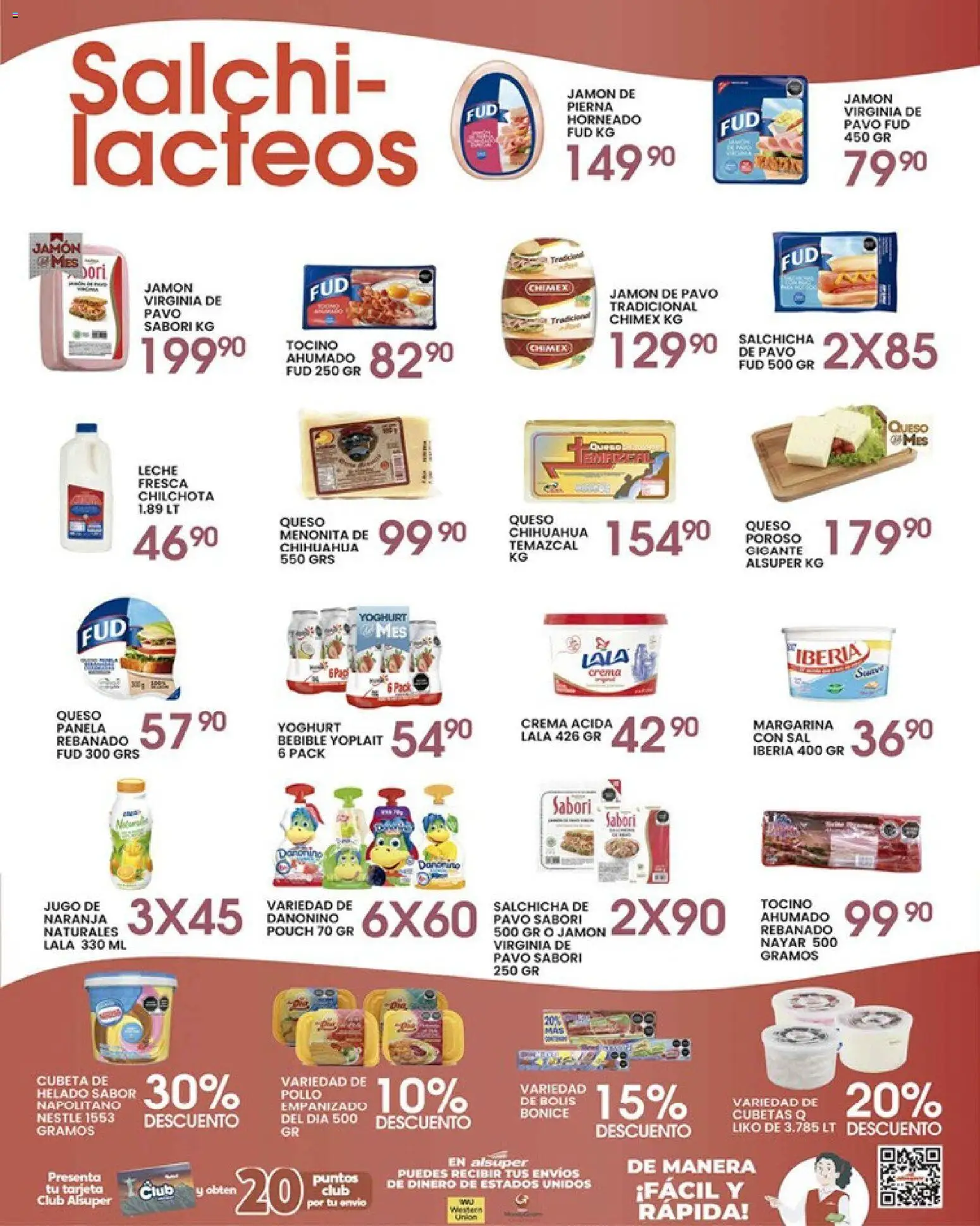 Nuevas ofertas de Alsuper válidas en toda la República Mexicana desde el 28.04.2026. ¡Encuentra las mejores ofertas en Alsuper folleto Torreon! | Página: 3 | Productos: Salchicha, Leche, Jamón, Jugo